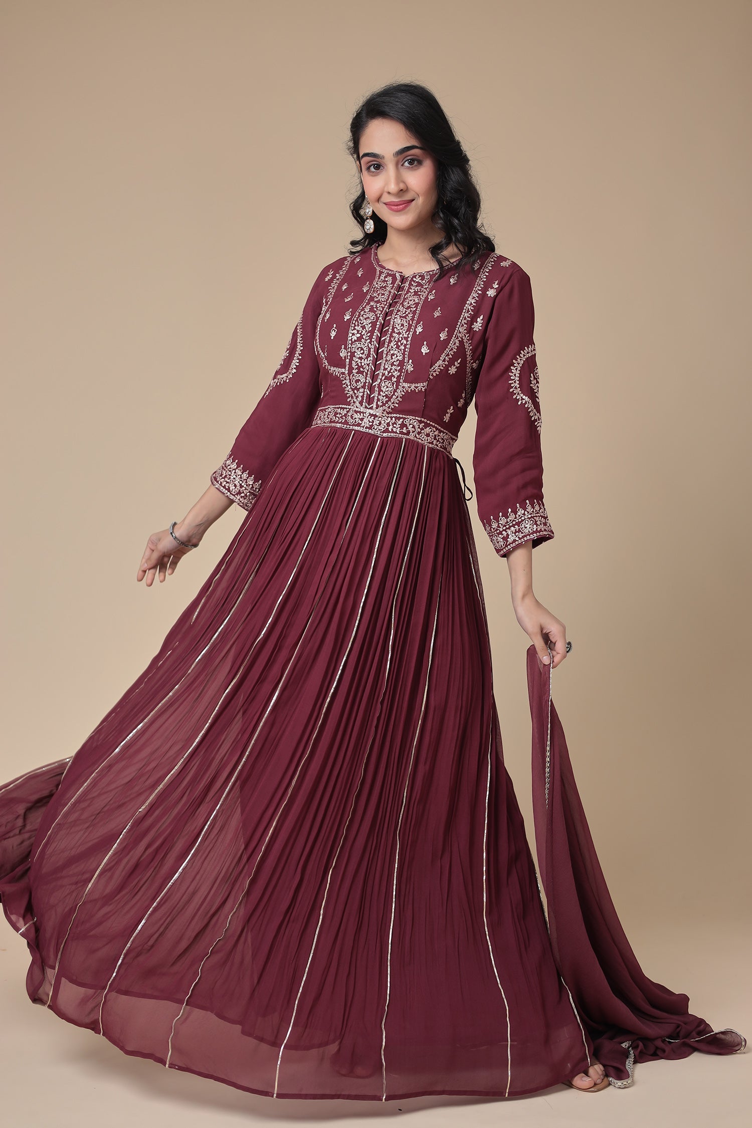 Georgette Suit Embroidered with Gota and Pittan work