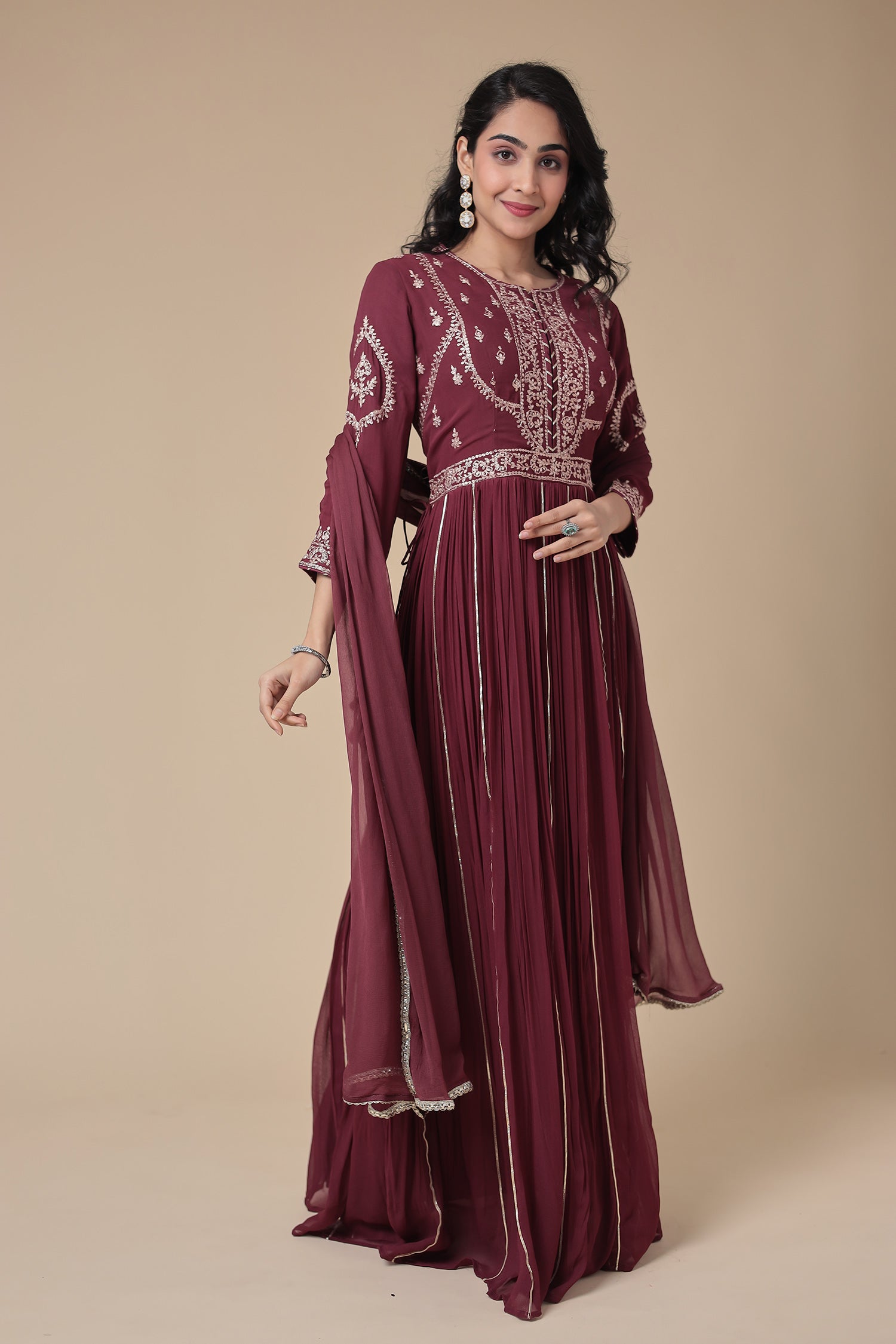 Georgette Suit Embroidered with Gota and Pittan work