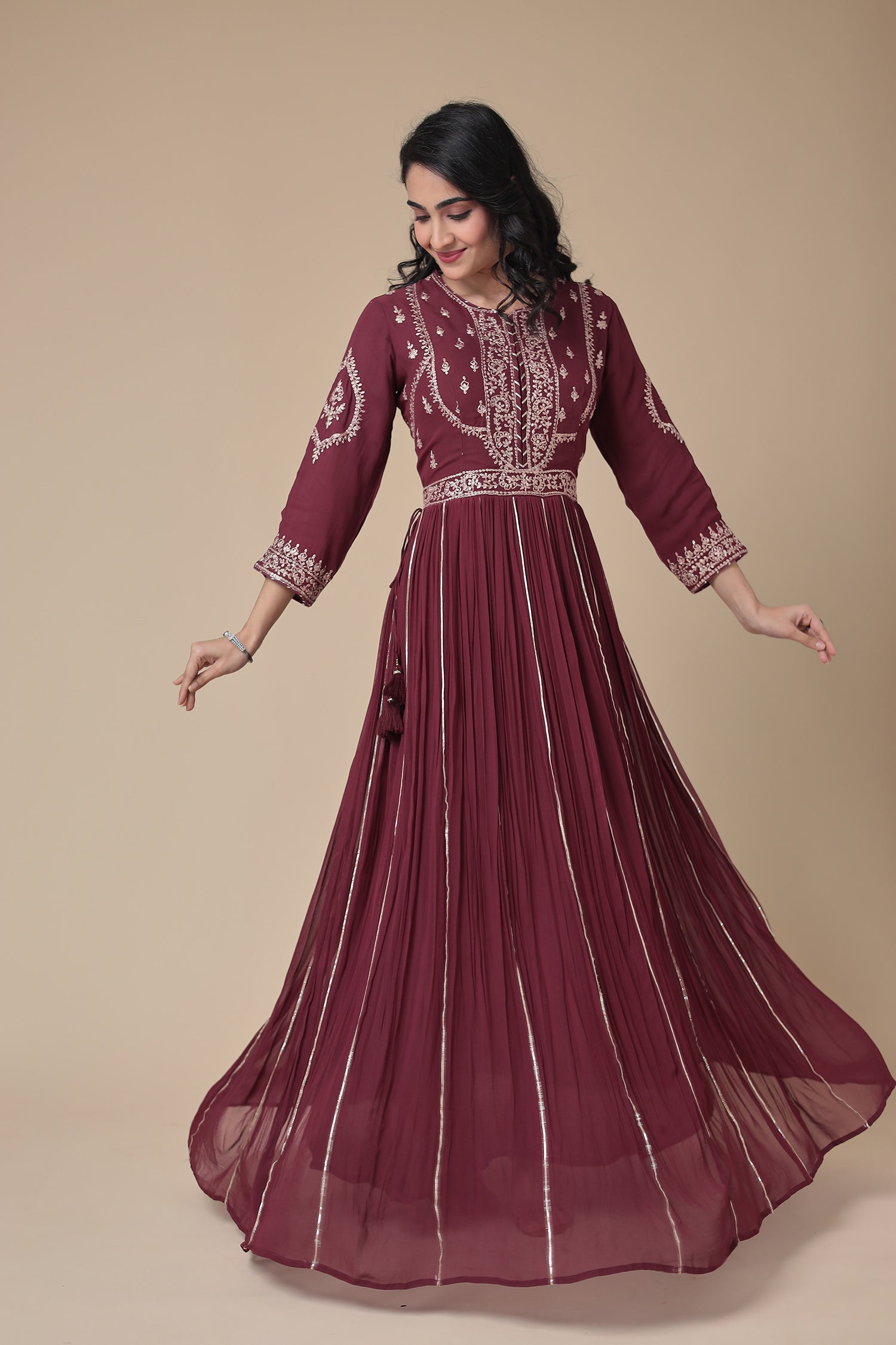 Georgette Suit Embroidered with Gota and Pittan work