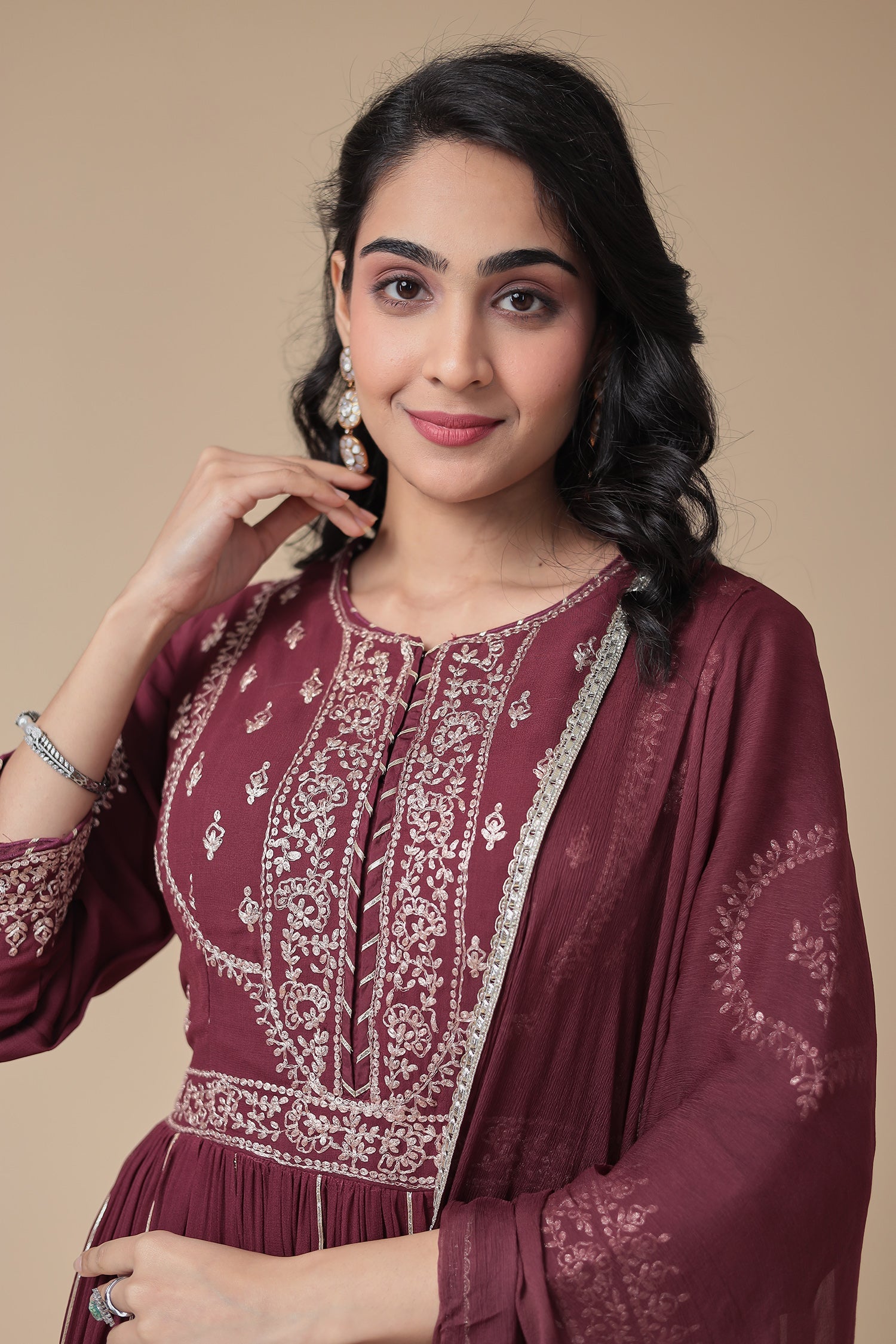 Georgette Suit Embroidered with Gota and Pittan work