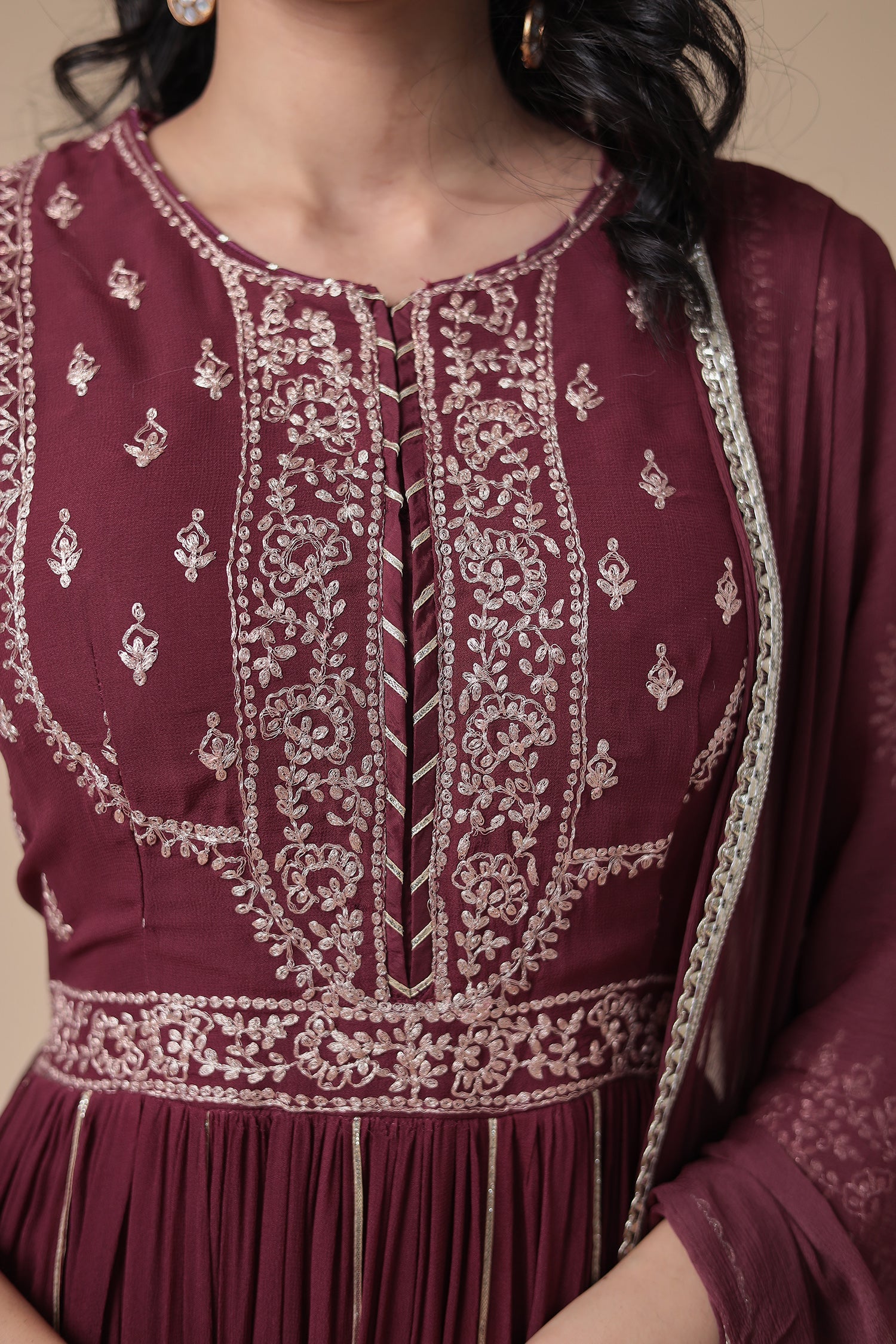Georgette Suit Embroidered with Gota and Pittan work