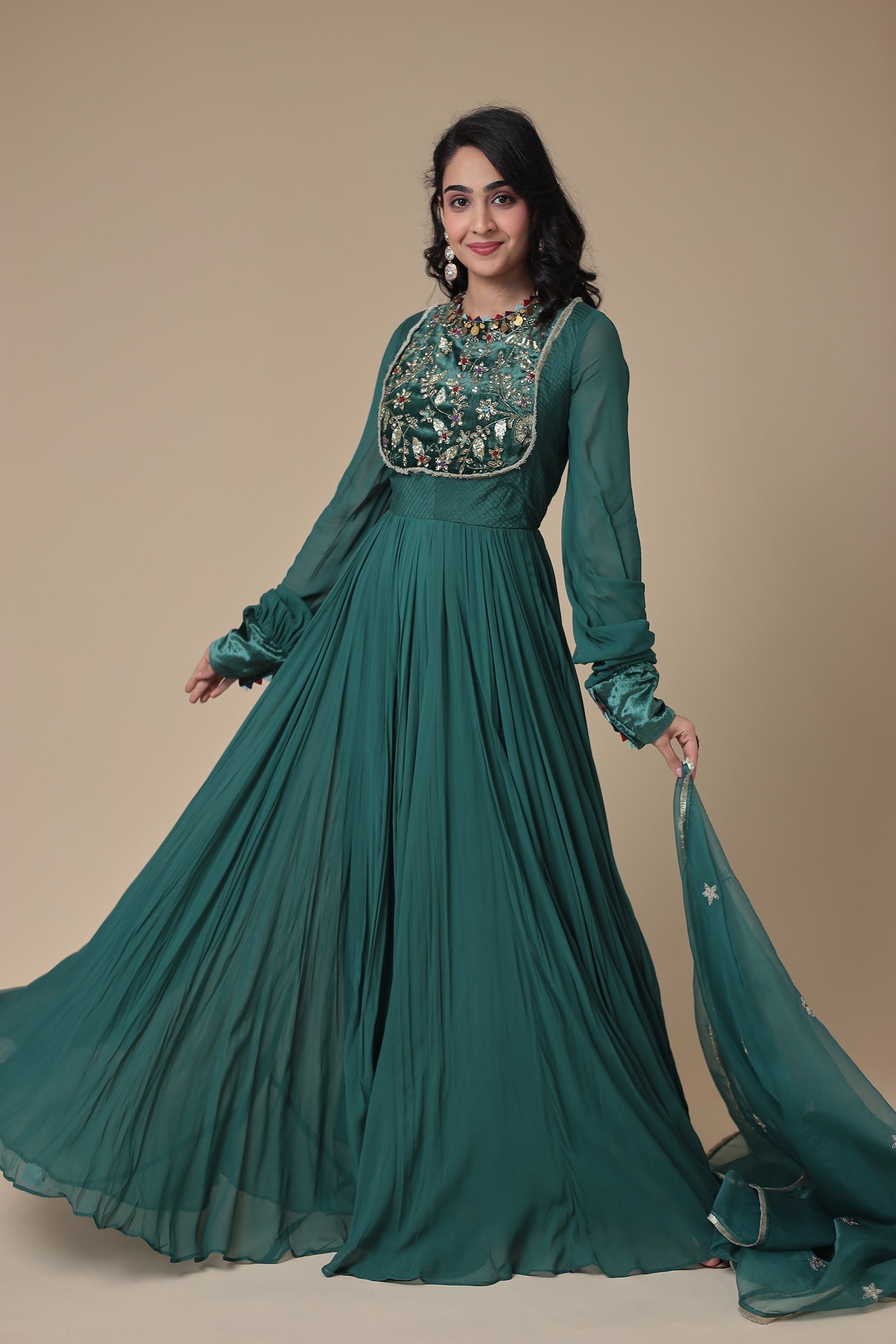 Anarkali Georgette with Embroidery