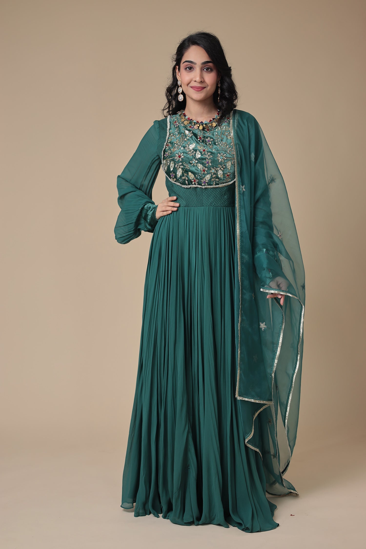 Anarkali Georgette with Embroidery