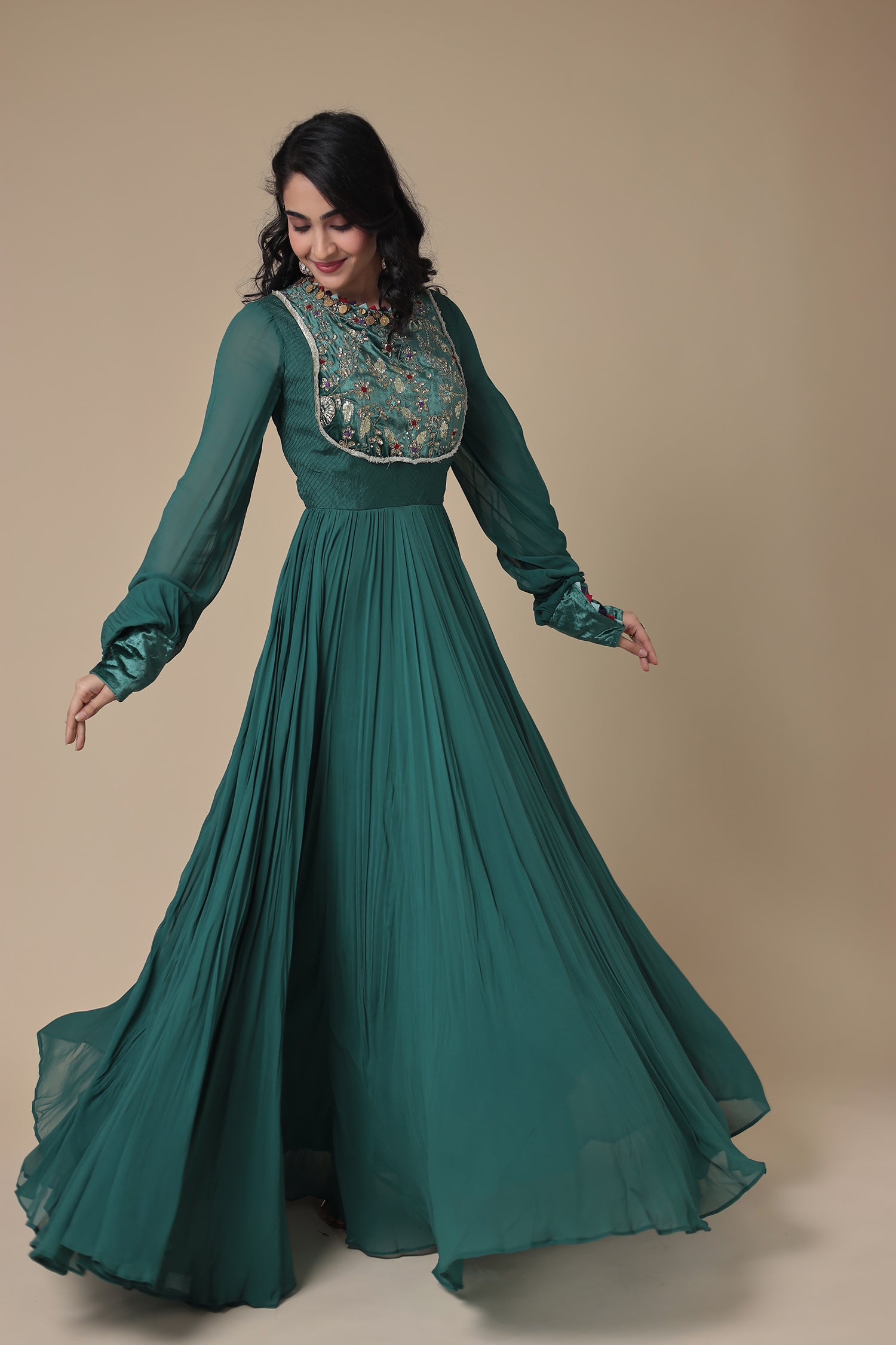 Anarkali Georgette with Embroidery