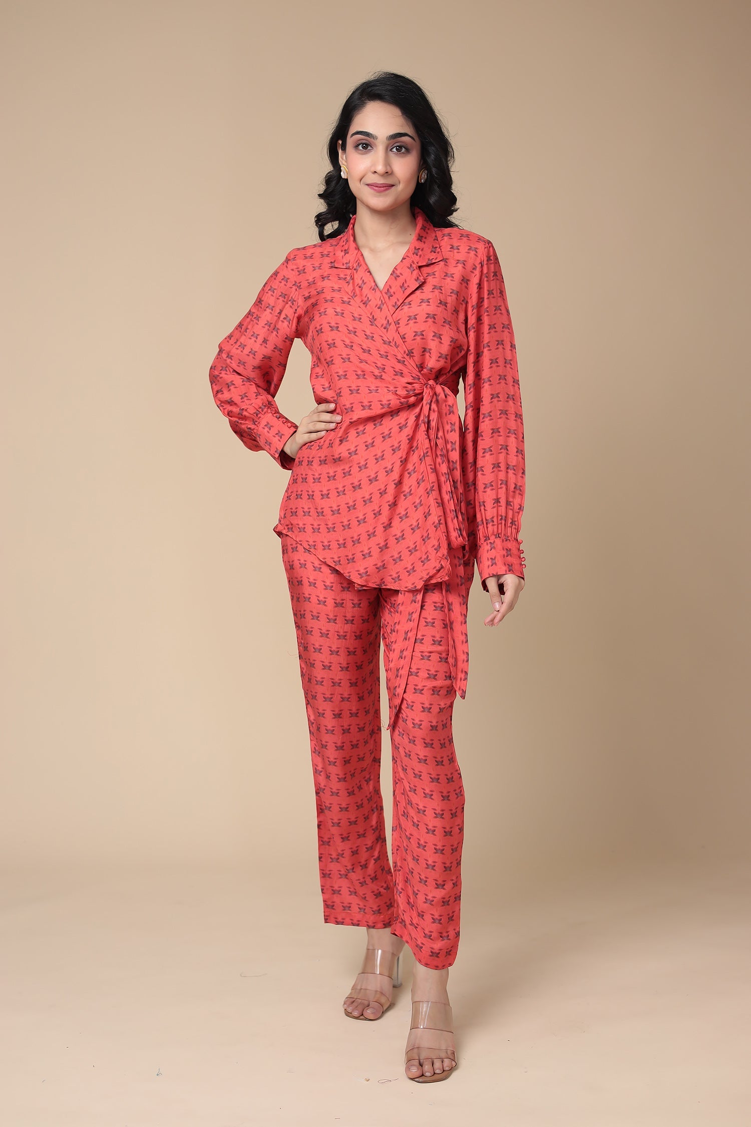 Printed Silk Blend Co Ords Set