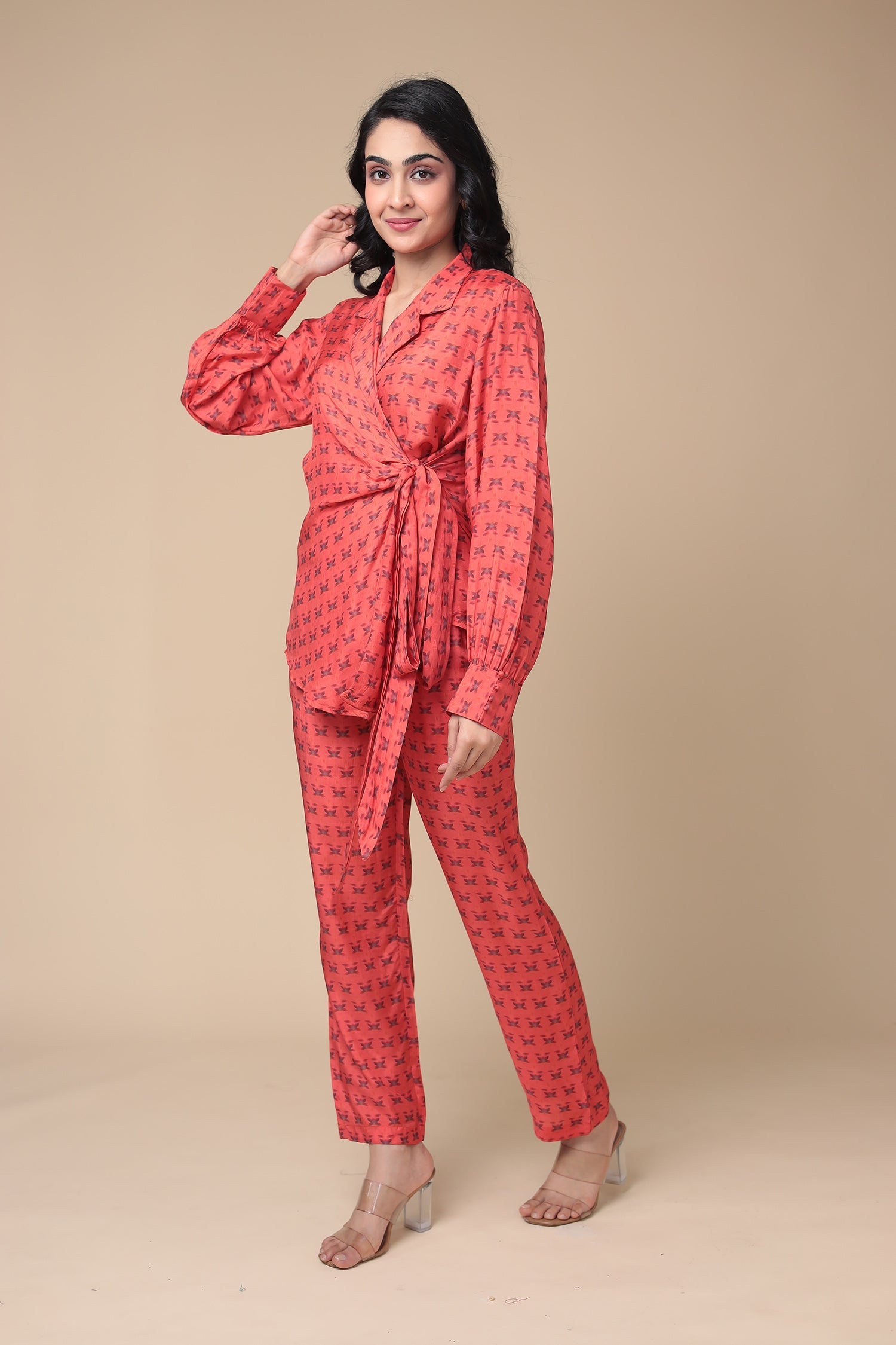 Printed Silk Blend Co Ords Set