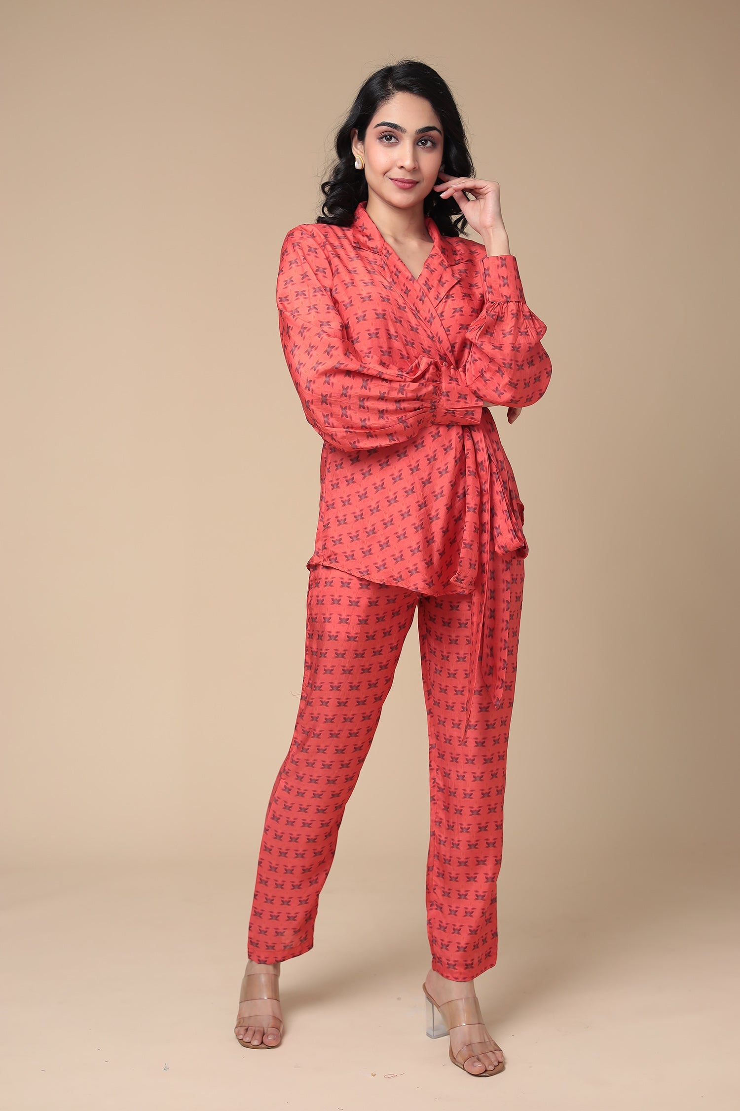 Printed Silk Blend Co Ords Set