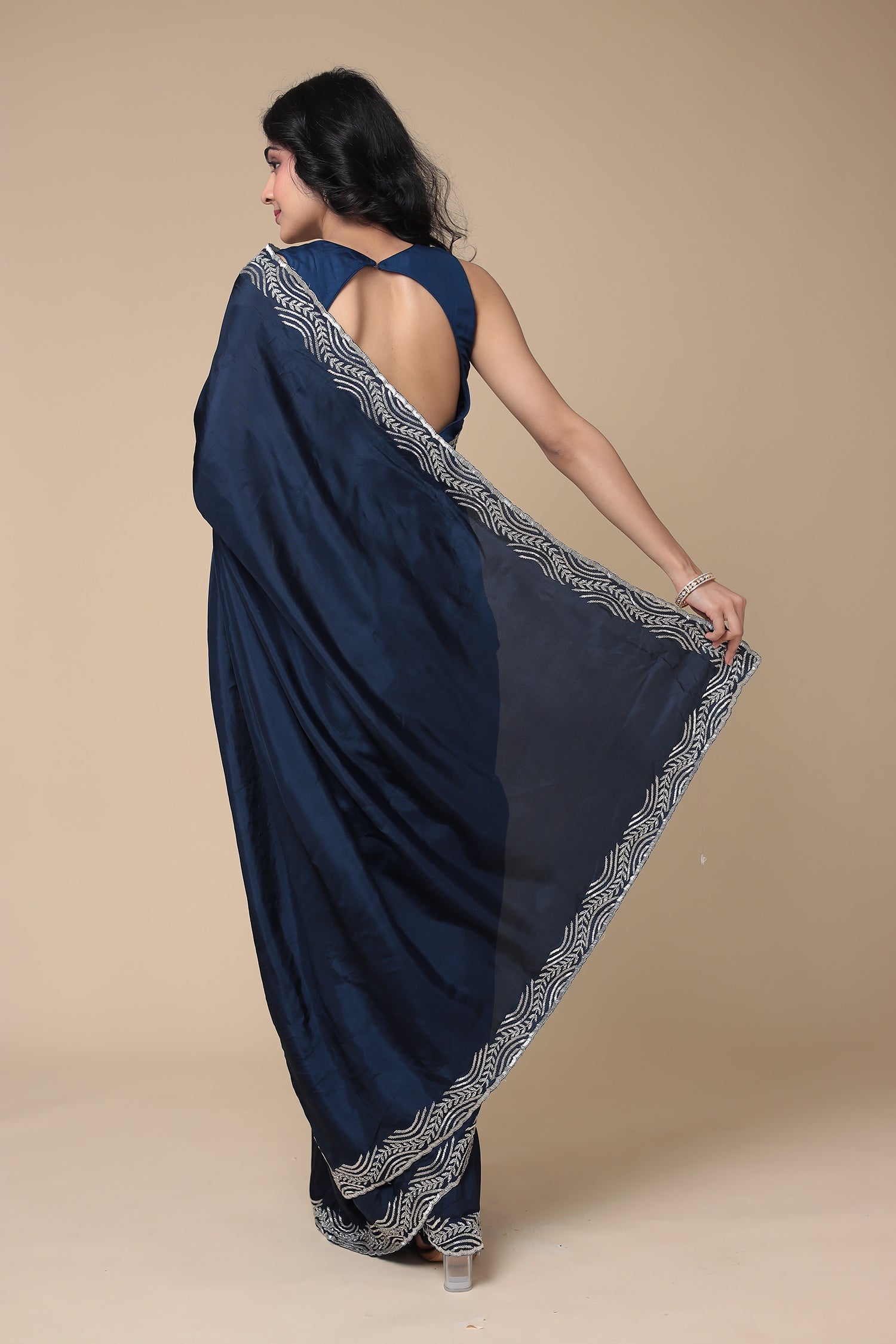 Silk Saree Embellished with Cutdana work