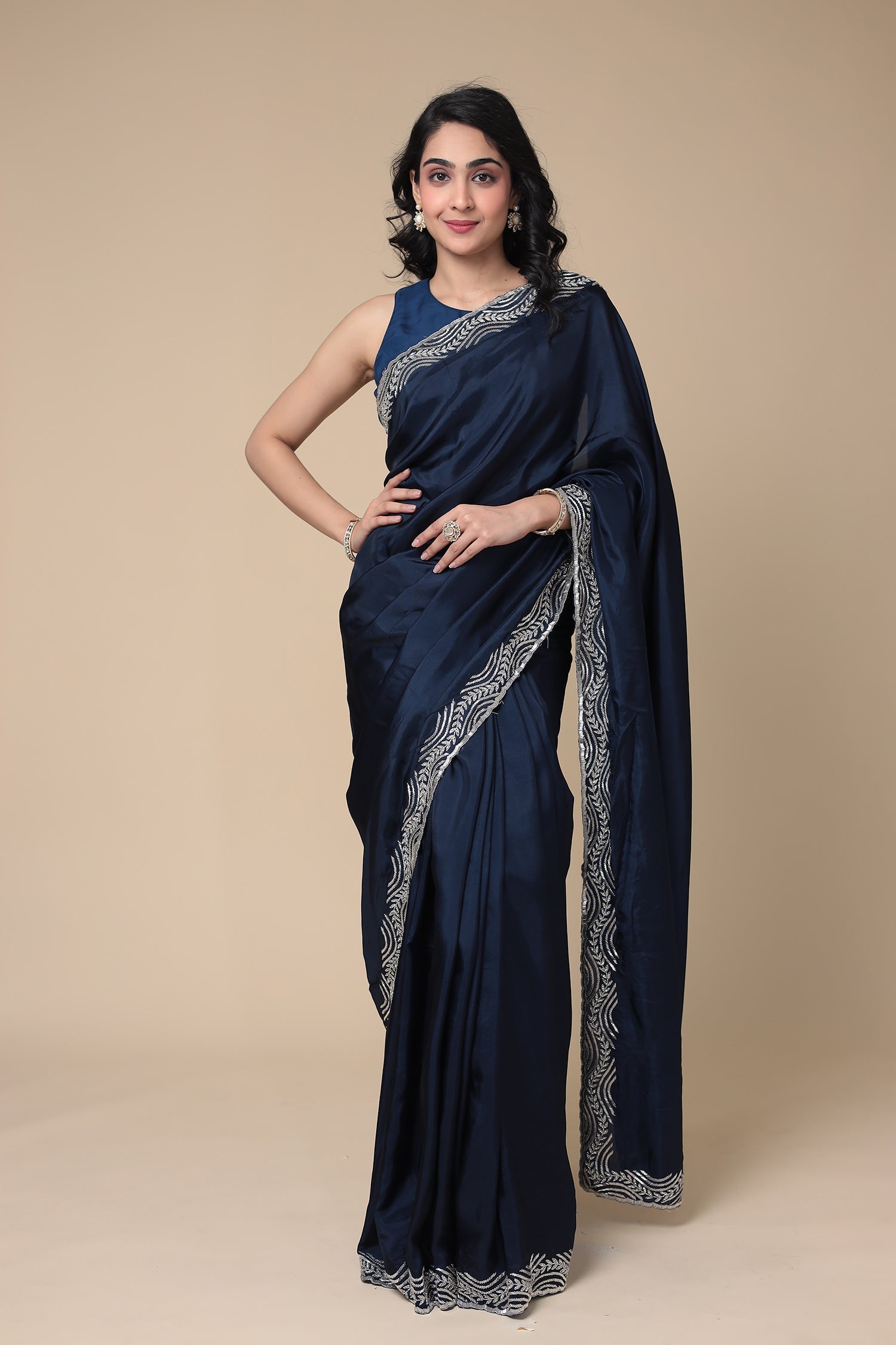 Silk Saree Embellished with Cutdana work