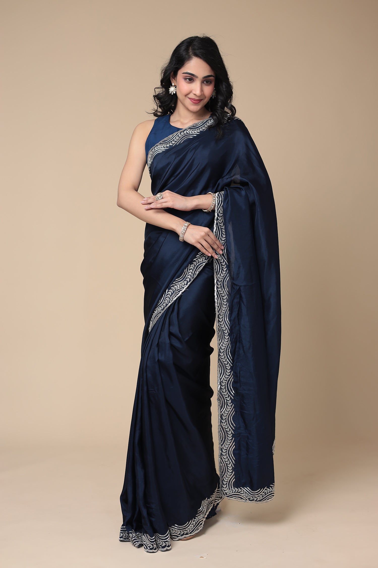Silk Saree Embellished with Cutdana work