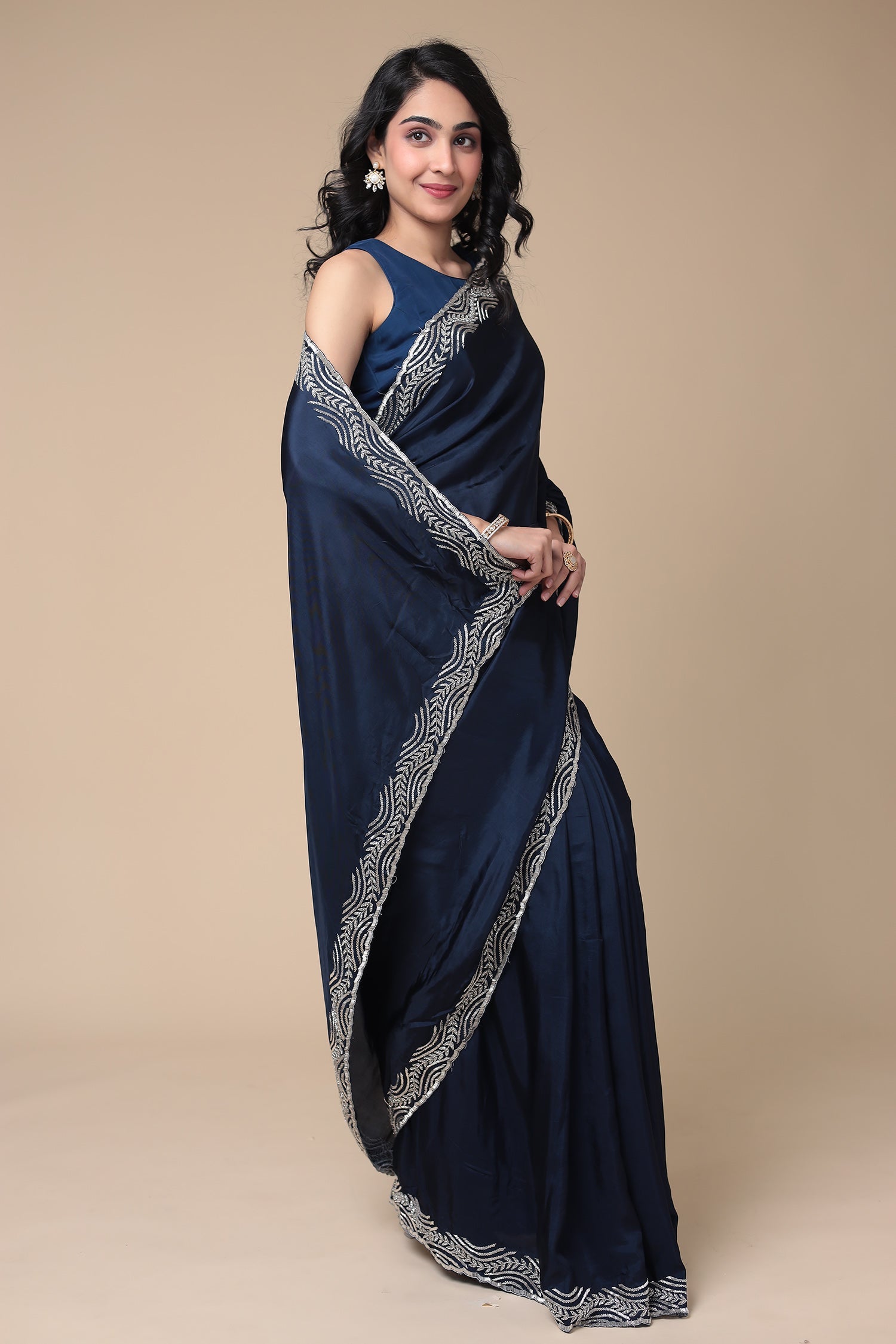 Silk Saree Embellished with Cutdana work