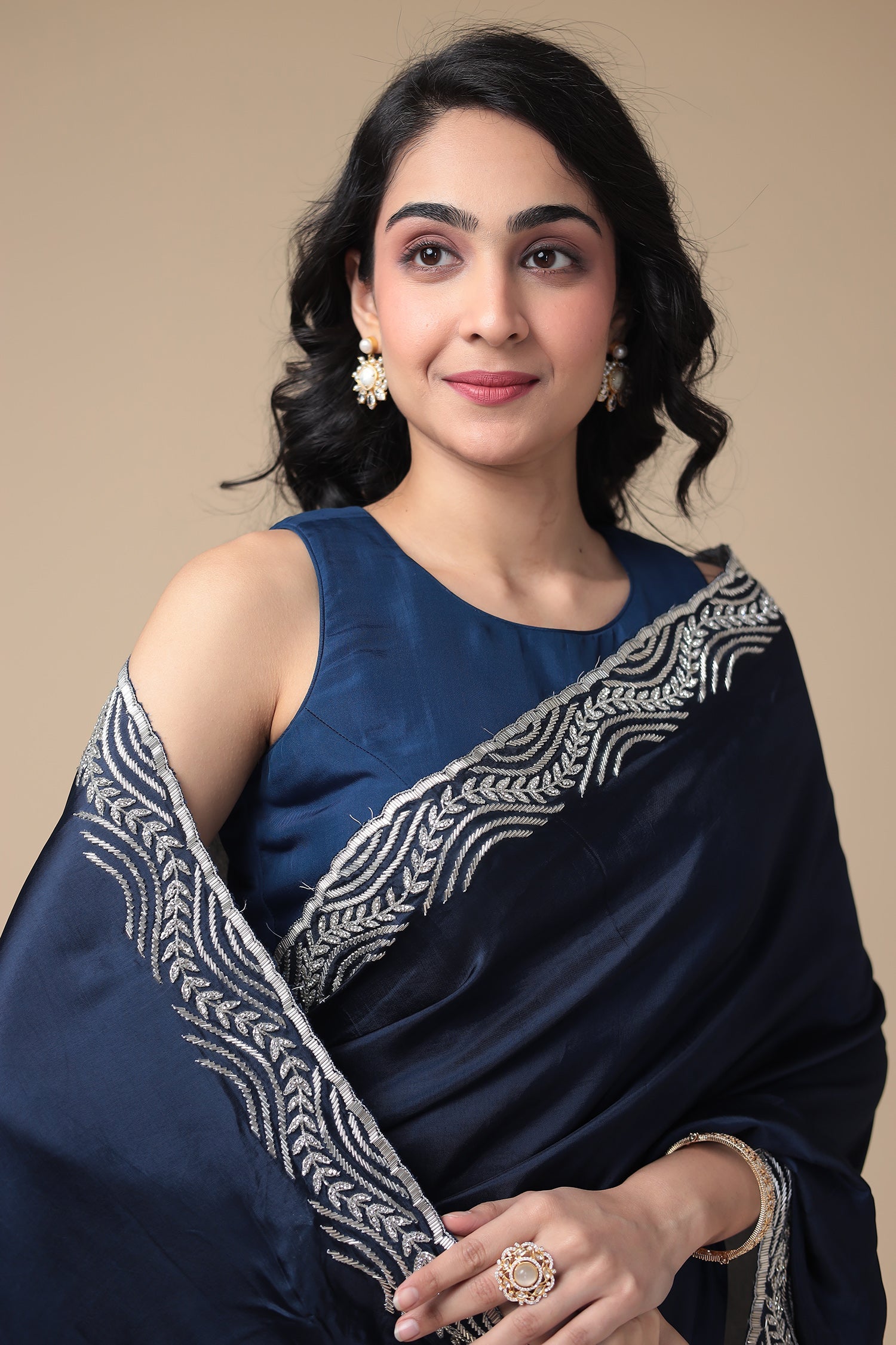 Silk Saree Embellished with Cutdana work