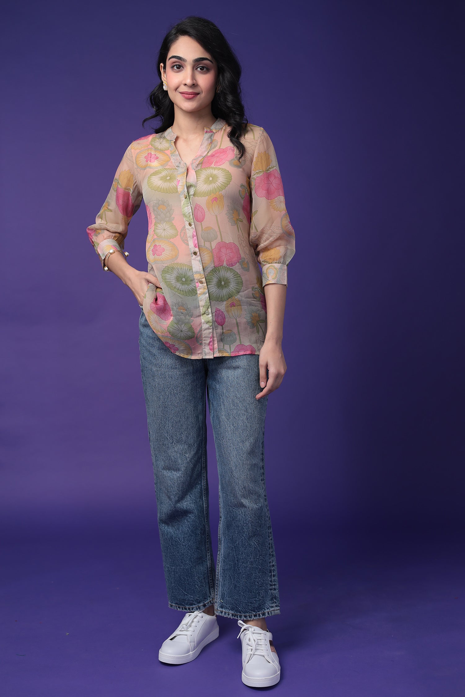 Printed Organza Tunic