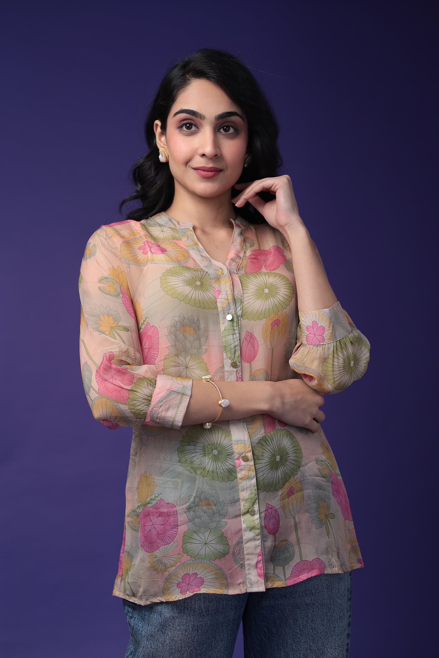 Printed Organza Tunic