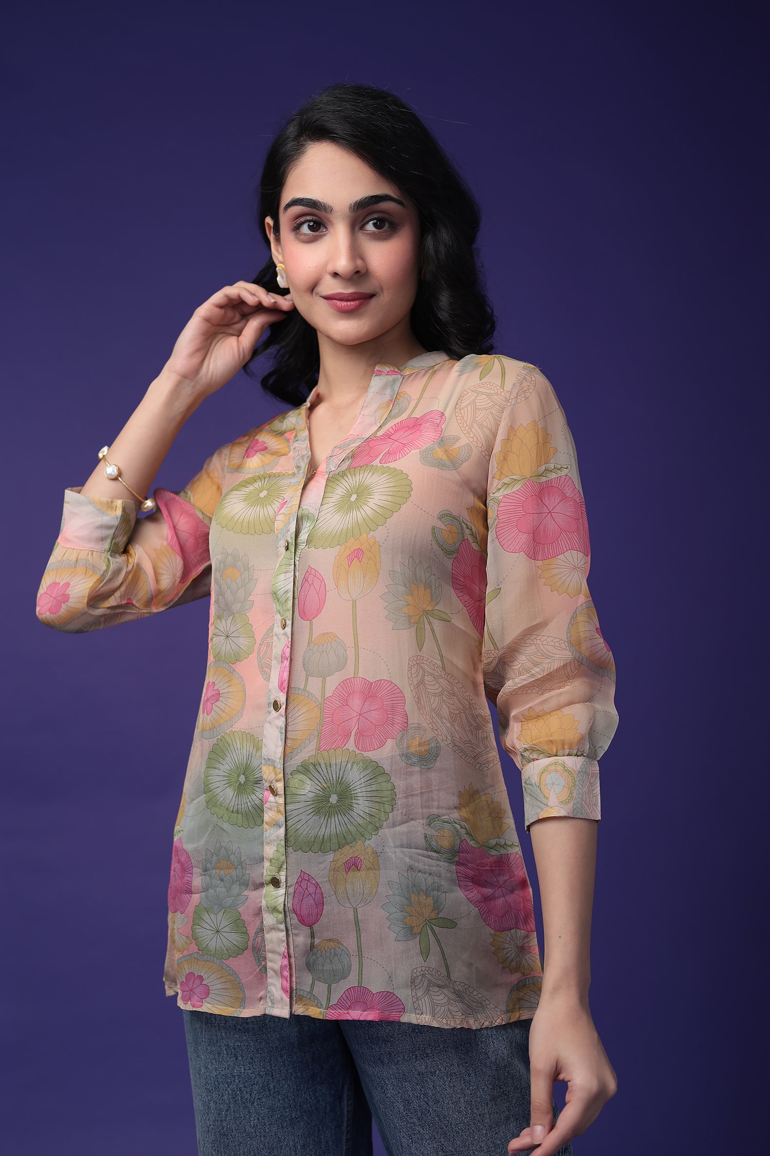 Printed Organza Tunic