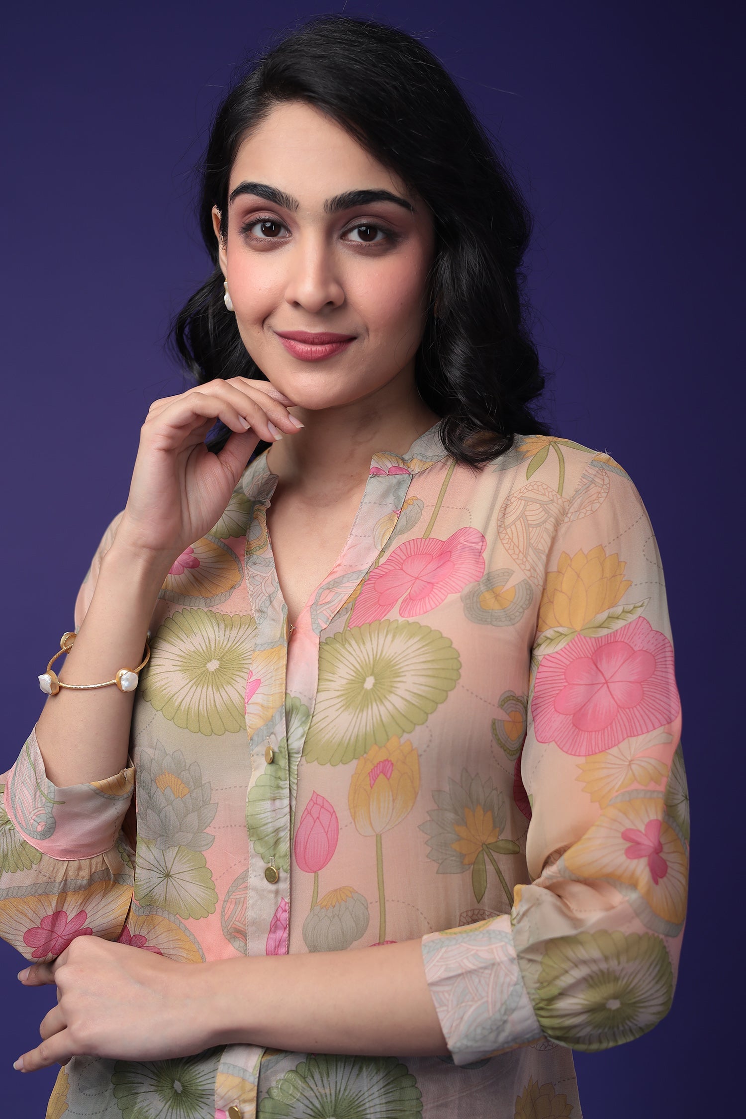 Printed Organza Tunic