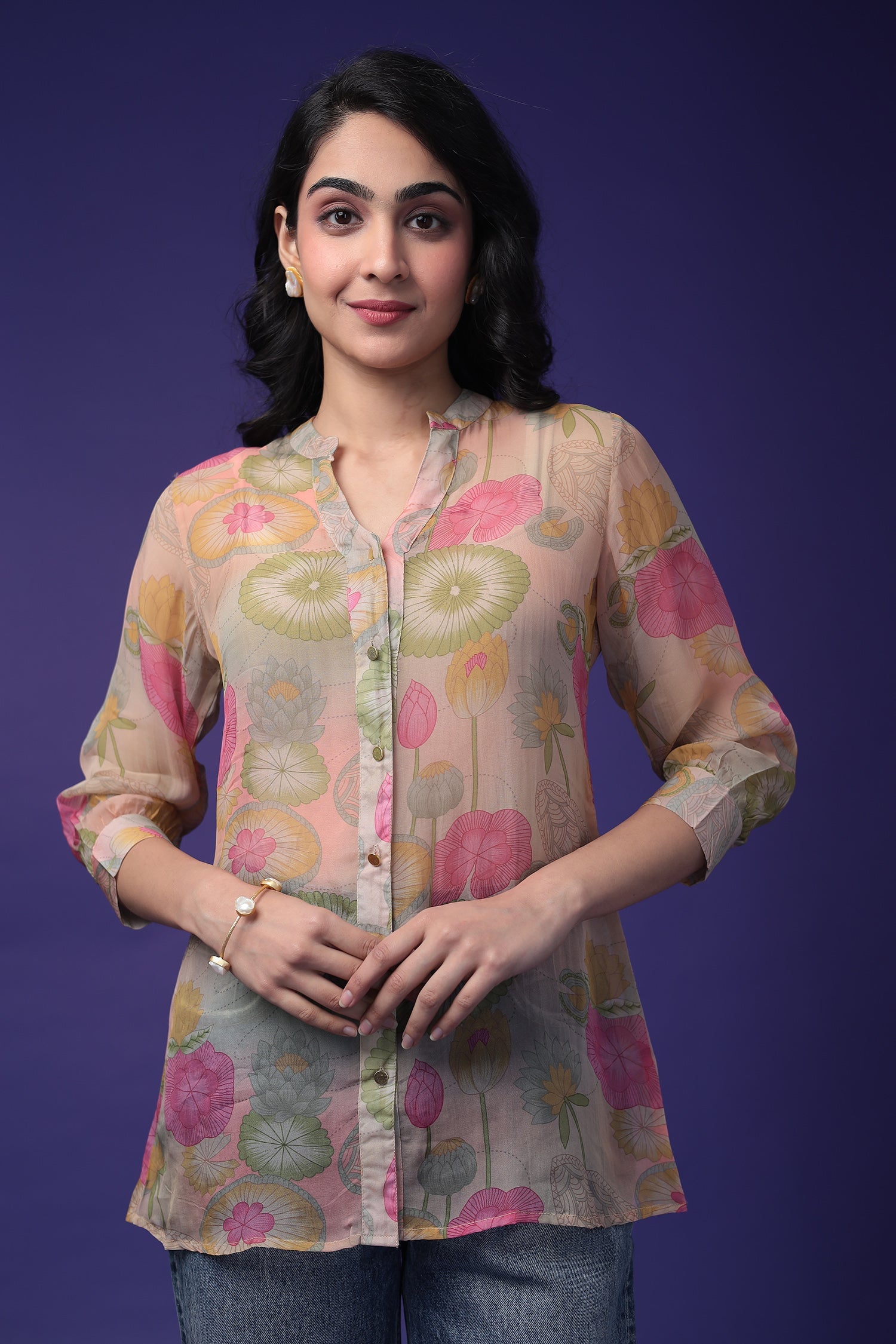 Printed Organza Tunic