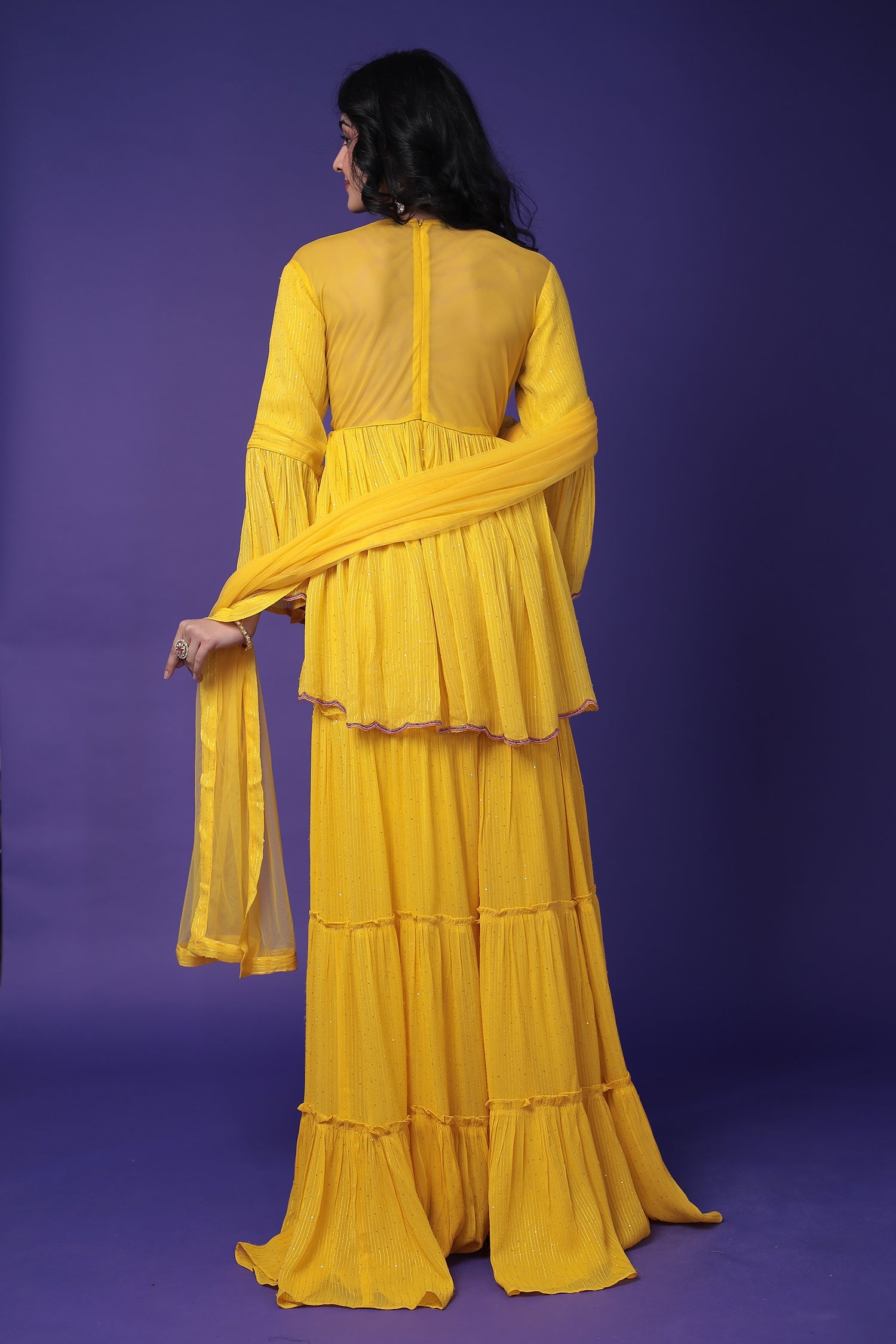 Peplum Georgette Suit with Embroidered work