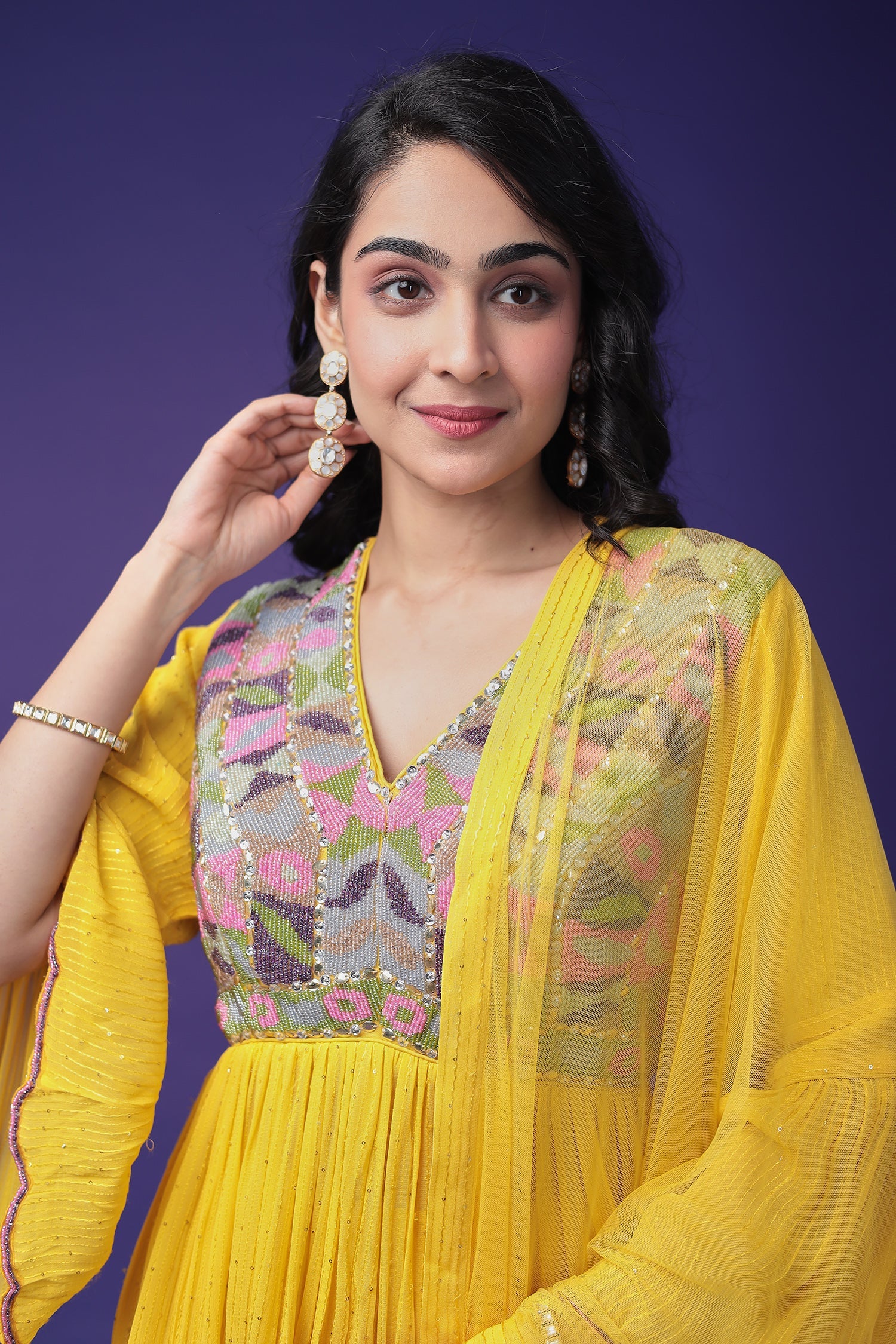 Peplum Georgette Suit with Embroidered work