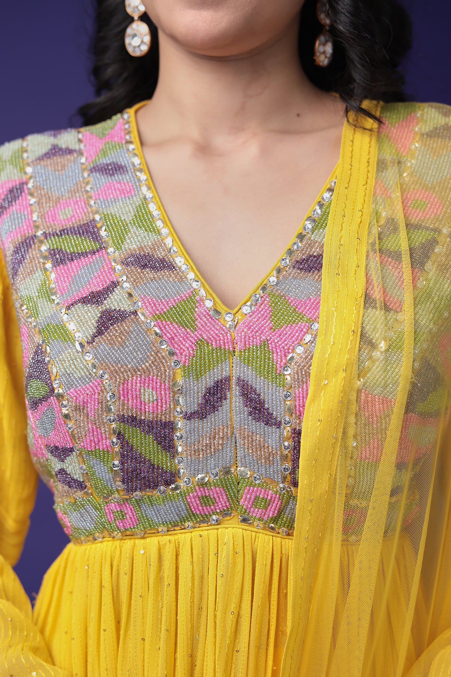 Peplum Georgette Suit with Embroidered work