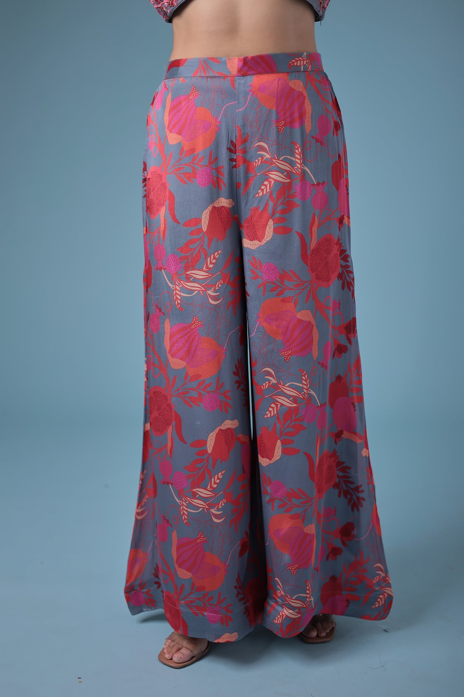 Embroidered Printed Silk Indowestern with Sequins work