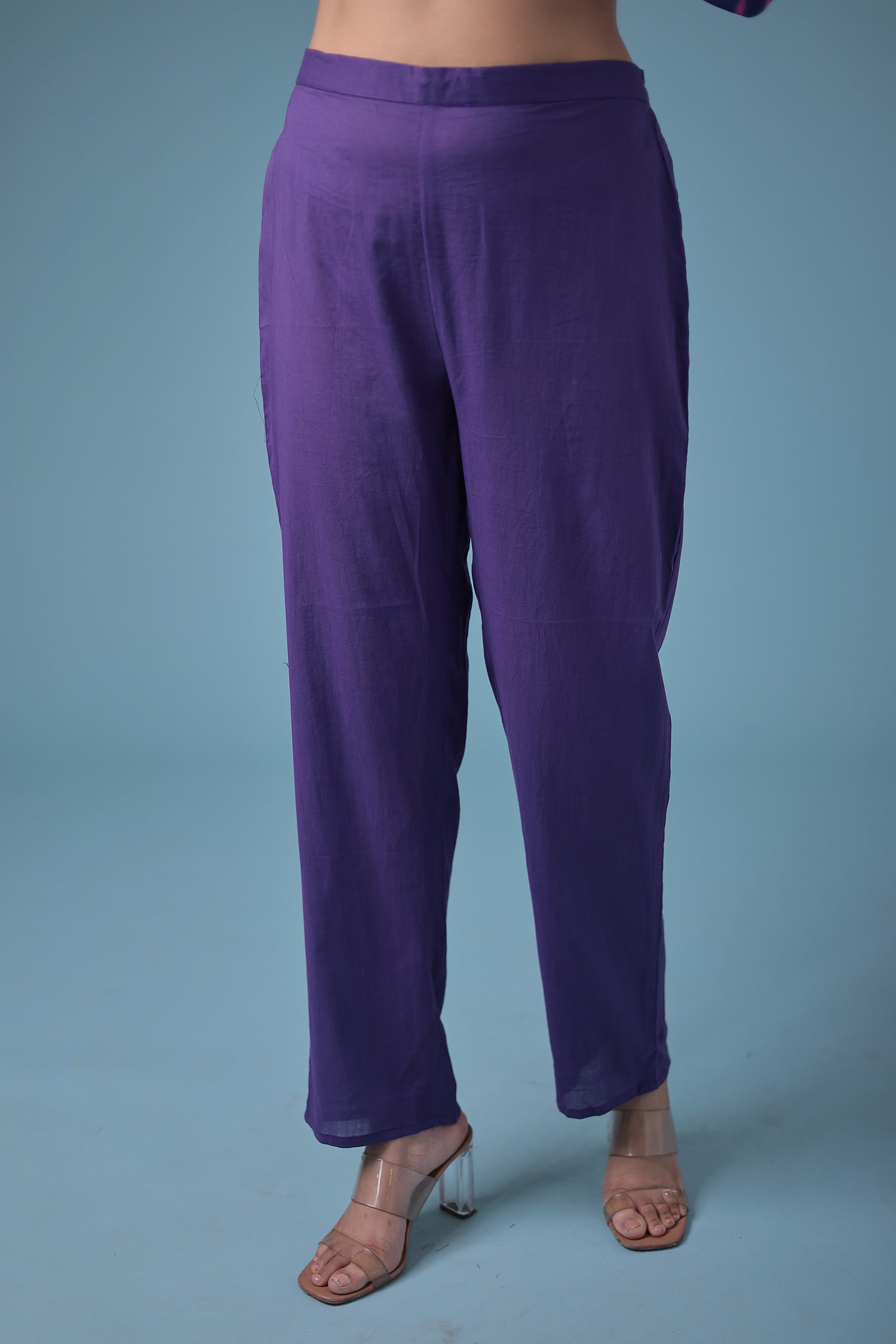 Embroidered Leheriya Chanderi Suit with Gota Patti work.