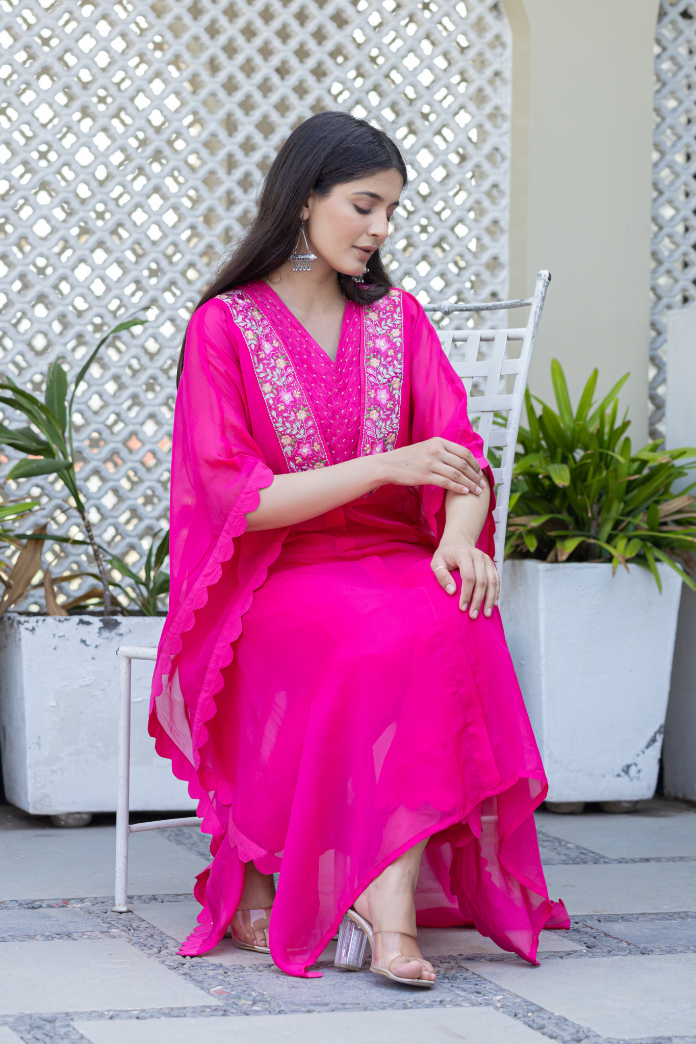 Silk Blend Kurta Set Stitched with Embroidered work