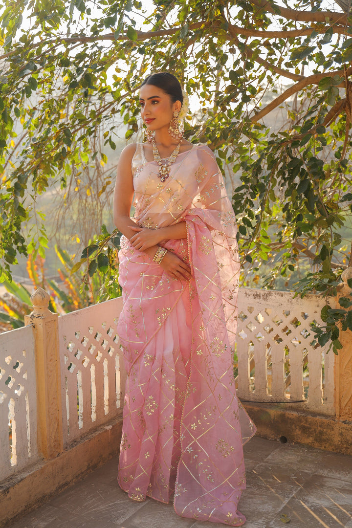 Organza Saree with Gota Patti work.