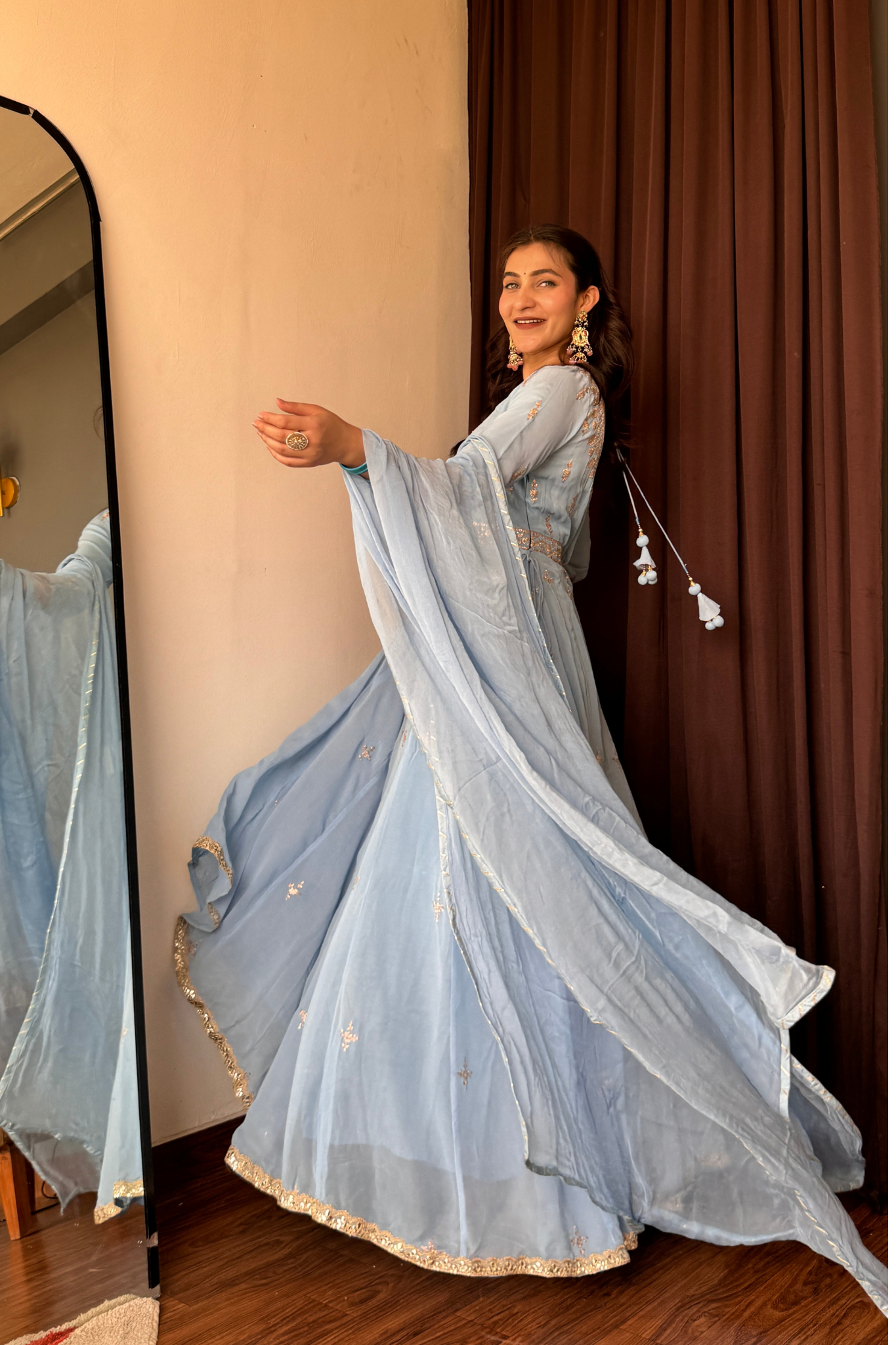 Anarkali Georgette Suit with Pittan work