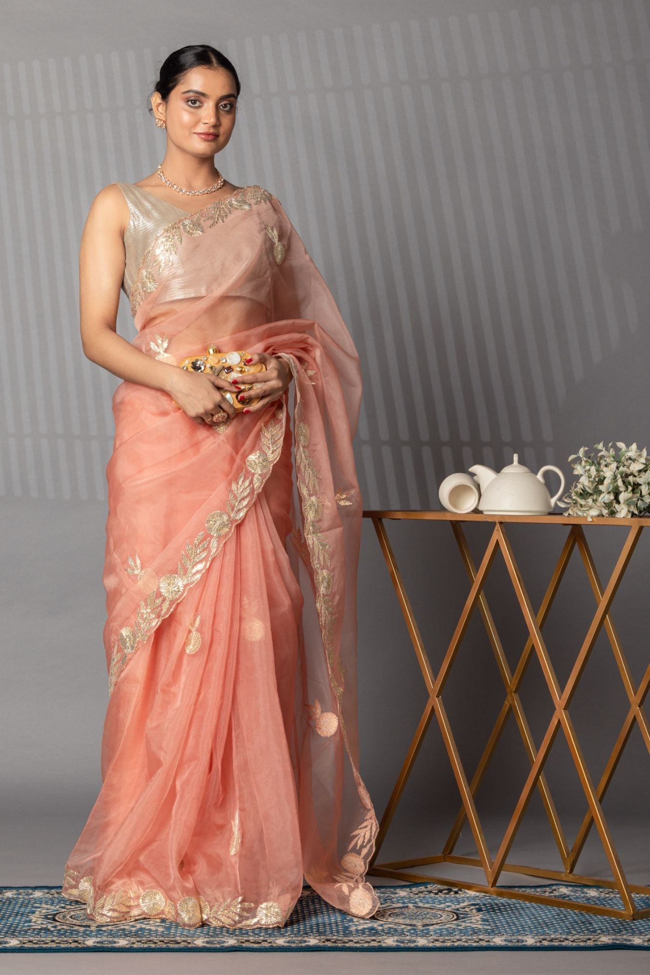 Elegant Gota Work Organza Saree