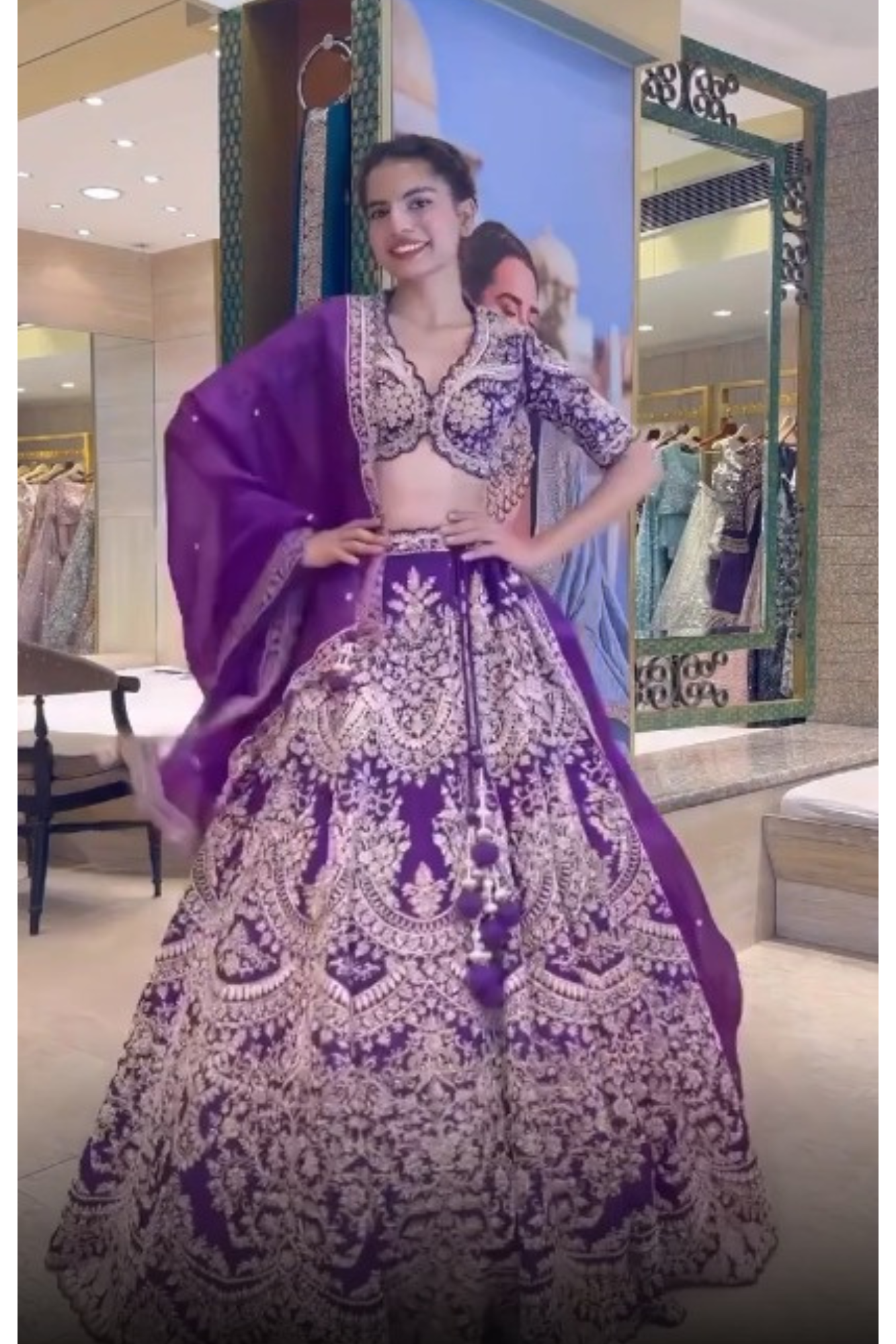 Exquisite Raw Silk Lehenga with Zardozi and Embroidered  work
