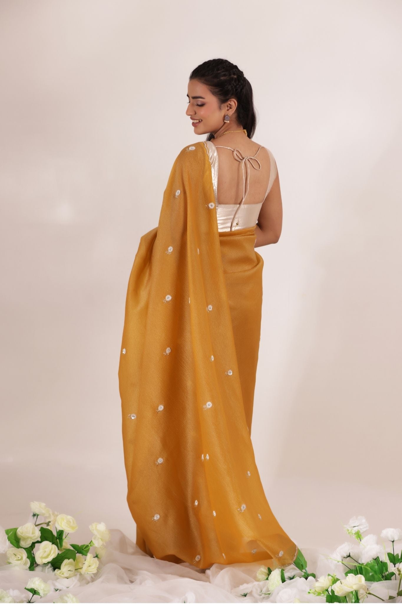 Tissue Saree with Embellished work