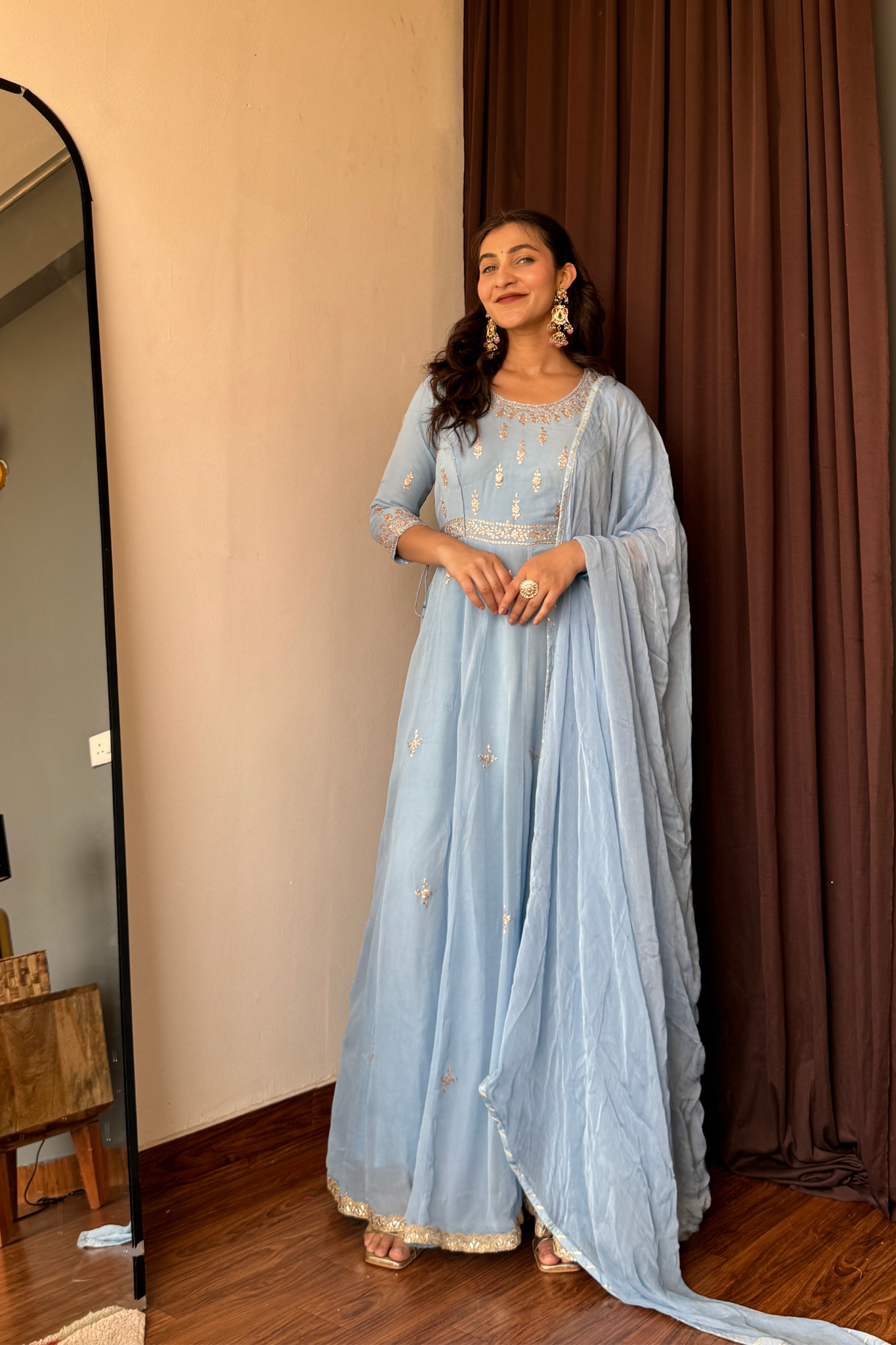 Anarkali Georgette Suit with Pittan work