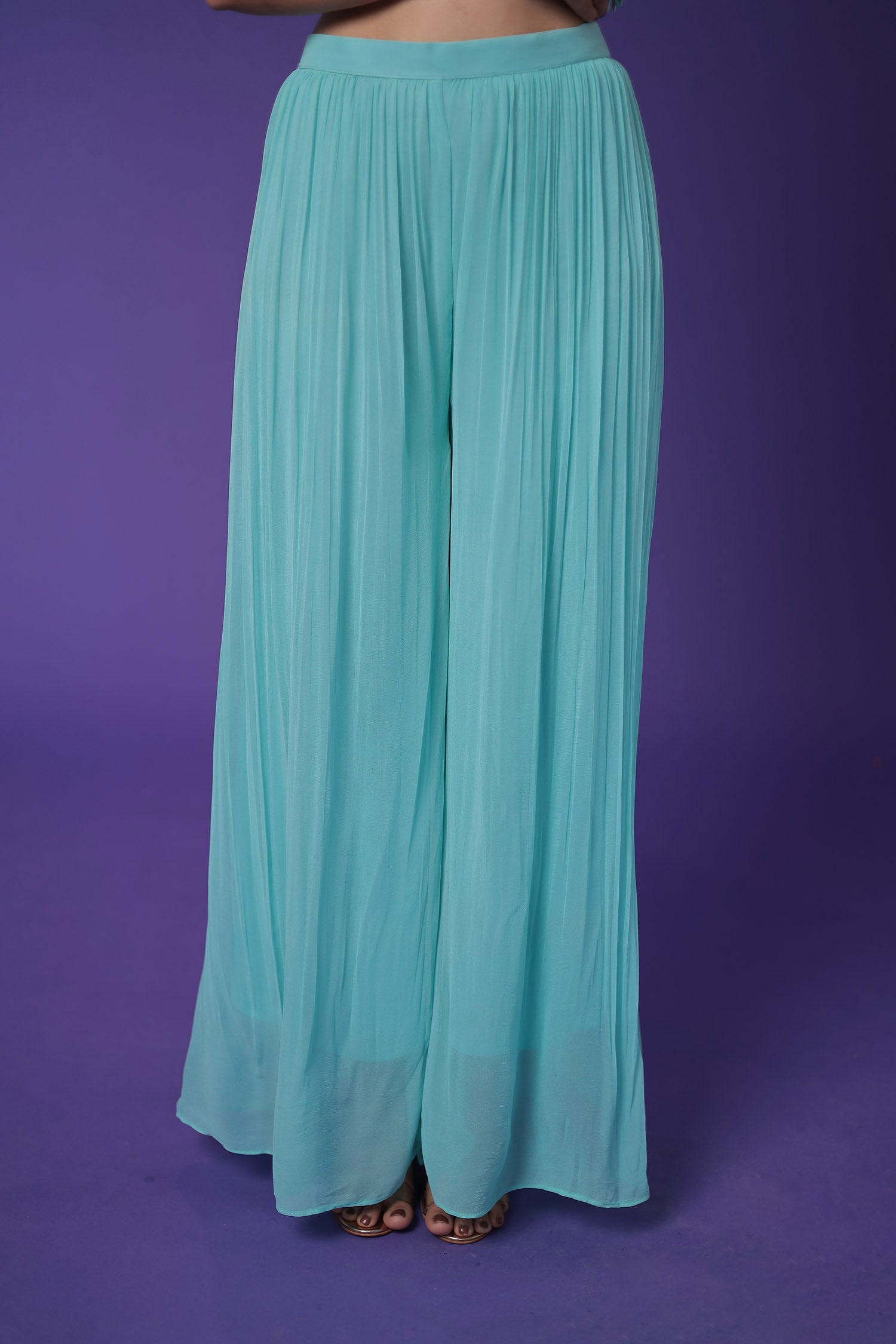 Printed Georgette Indowestern with Embroidered work