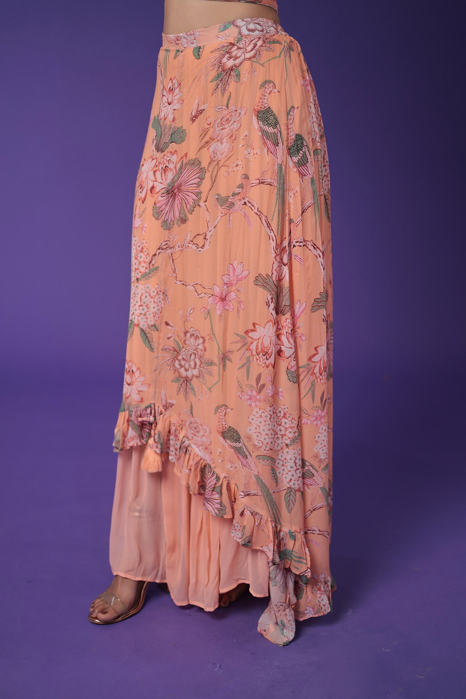 Printed Georgette Indowestern with Embroidered work