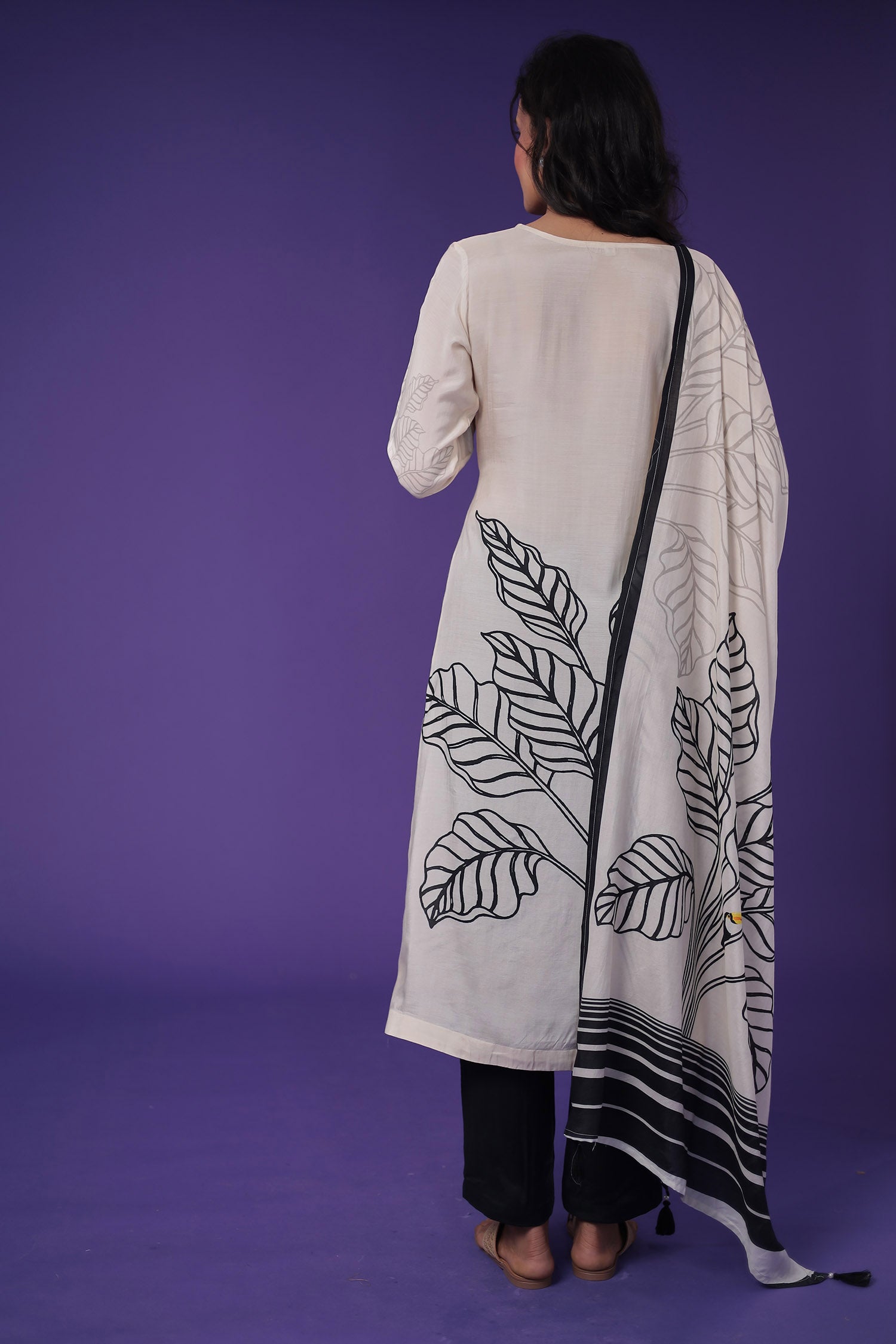 Printed Silk Blend Kurta Set Stitched