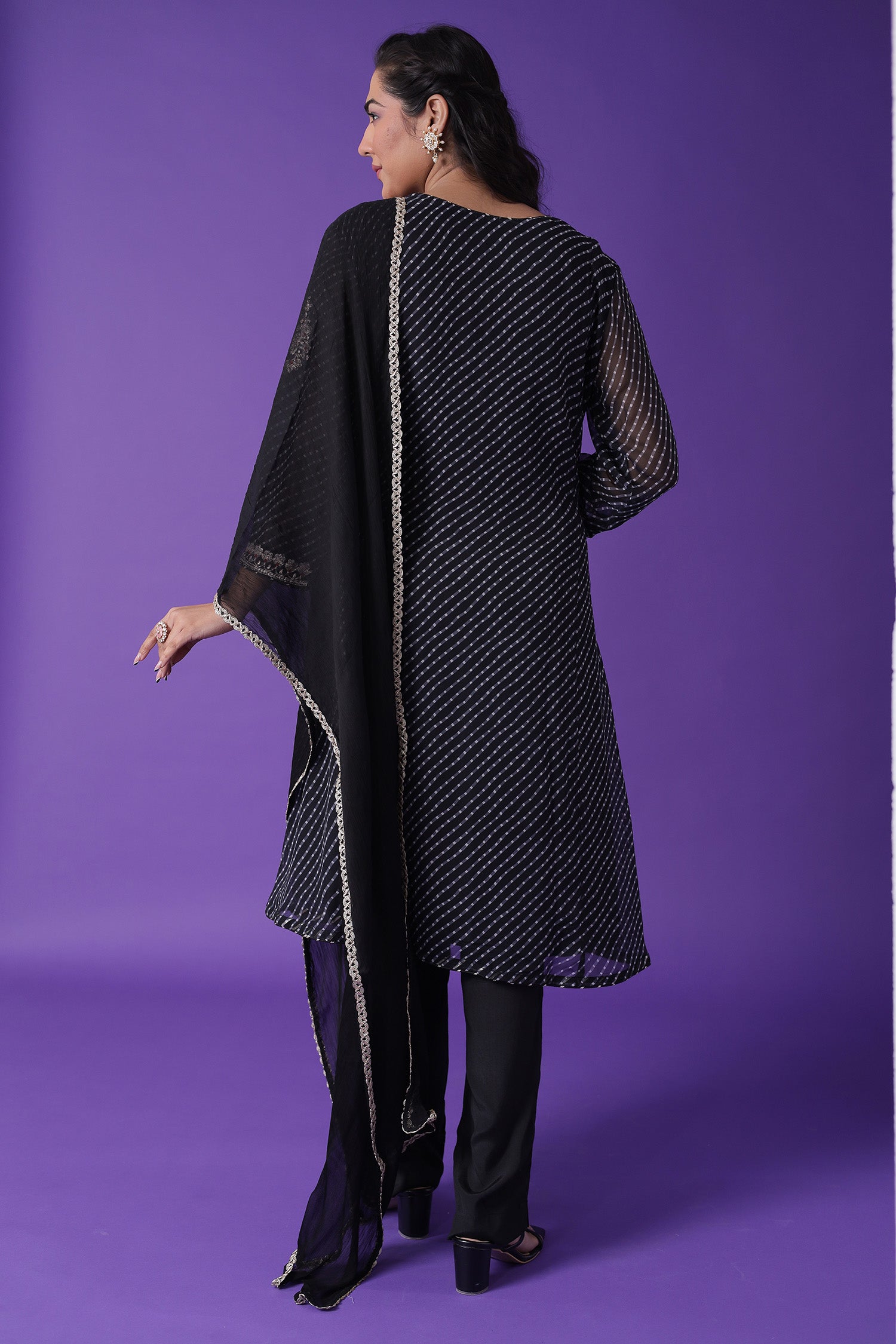 Mothra Georgette Suit Embroidered with Pittan work