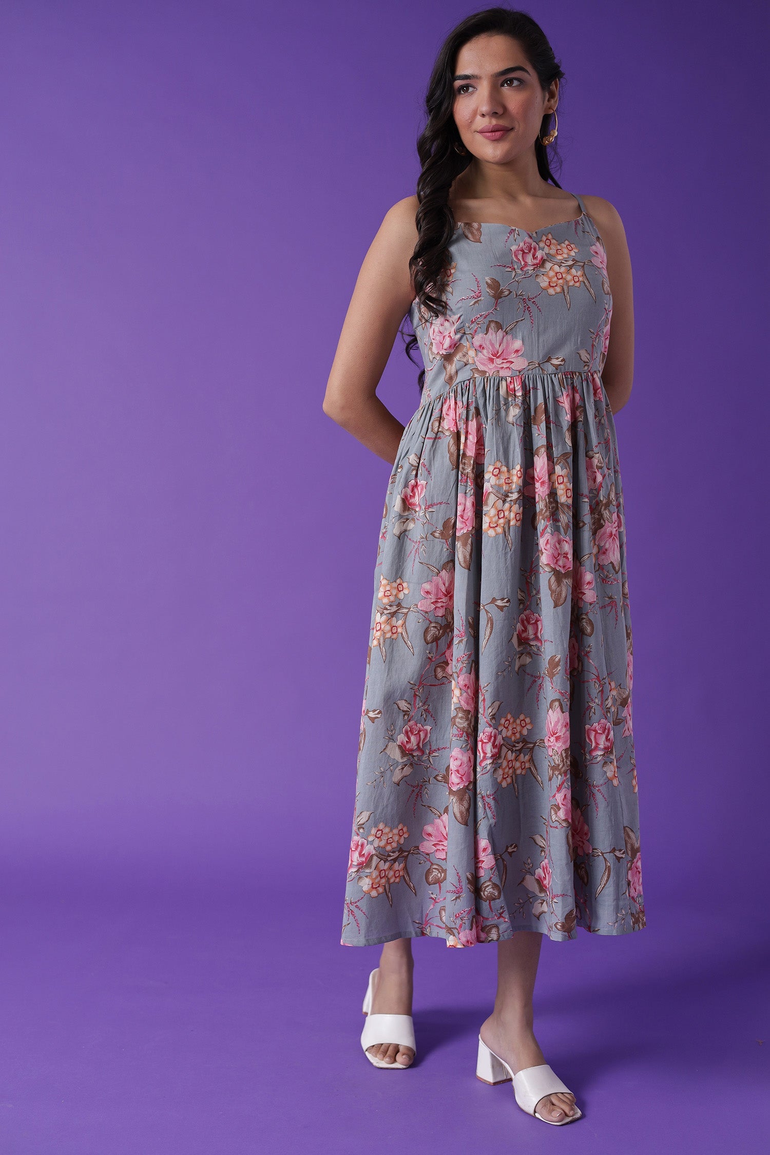 Floral Print Muslin Dress