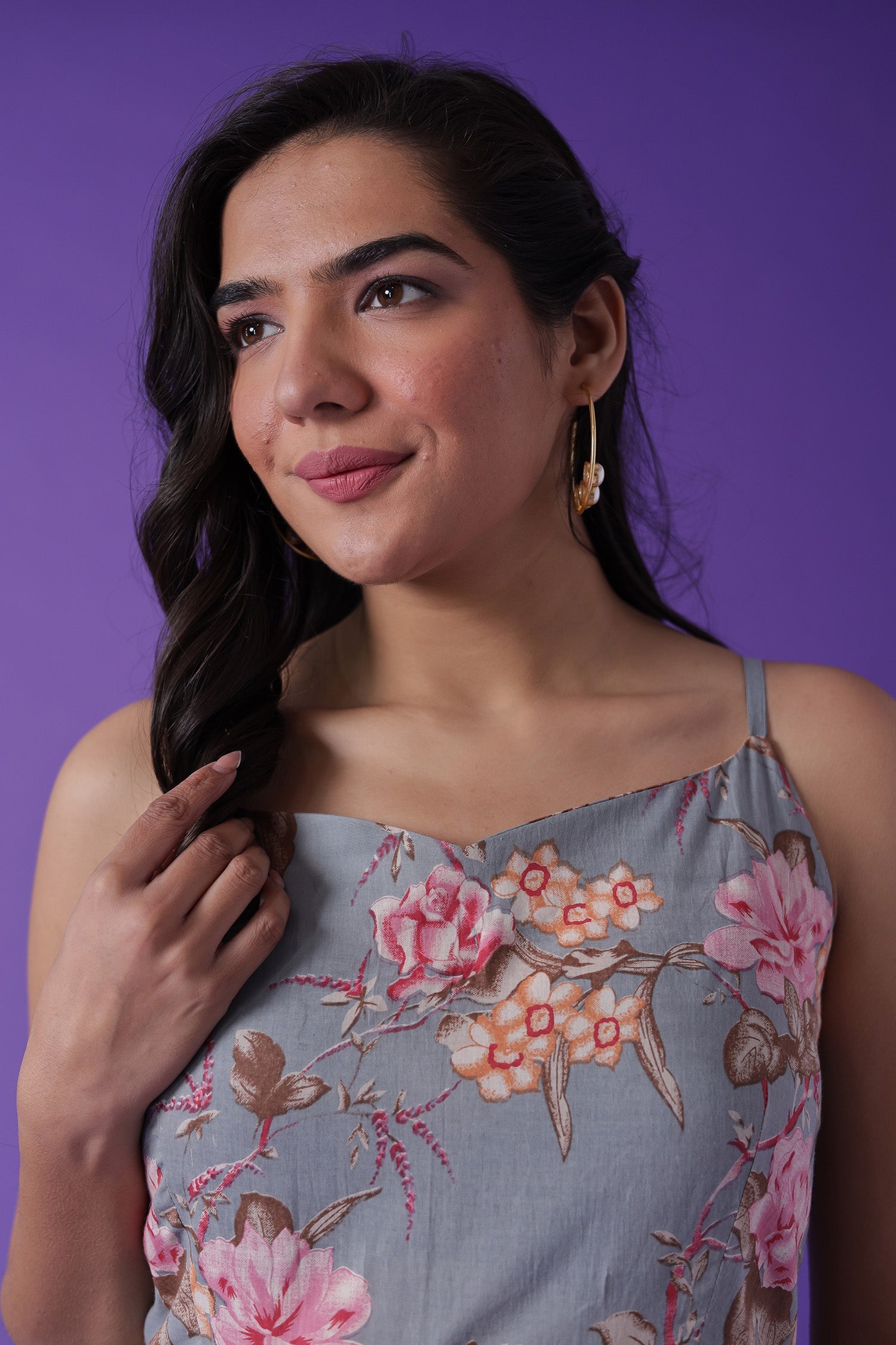 Floral Print Muslin Dress