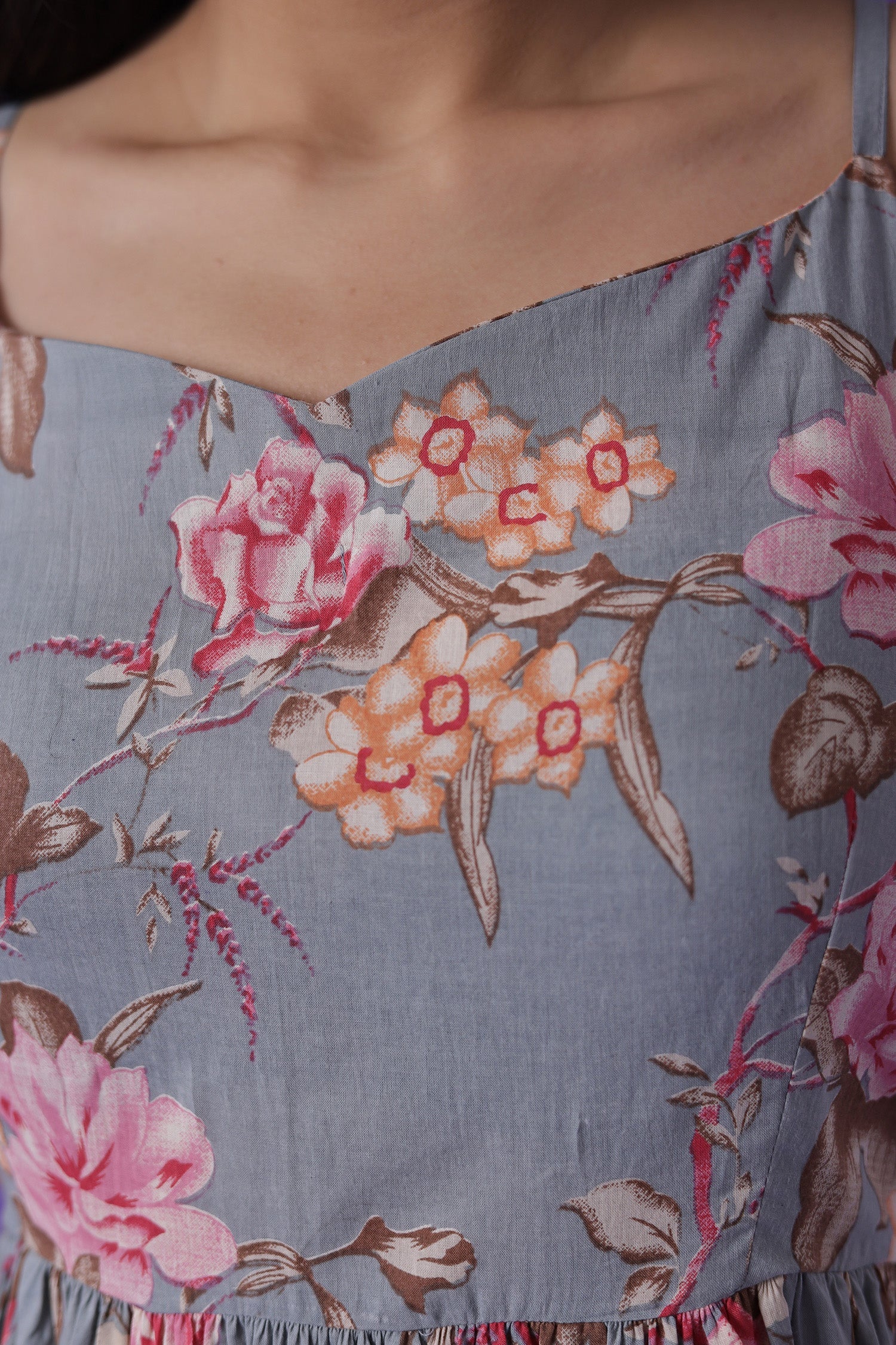 Floral Print Muslin Dress