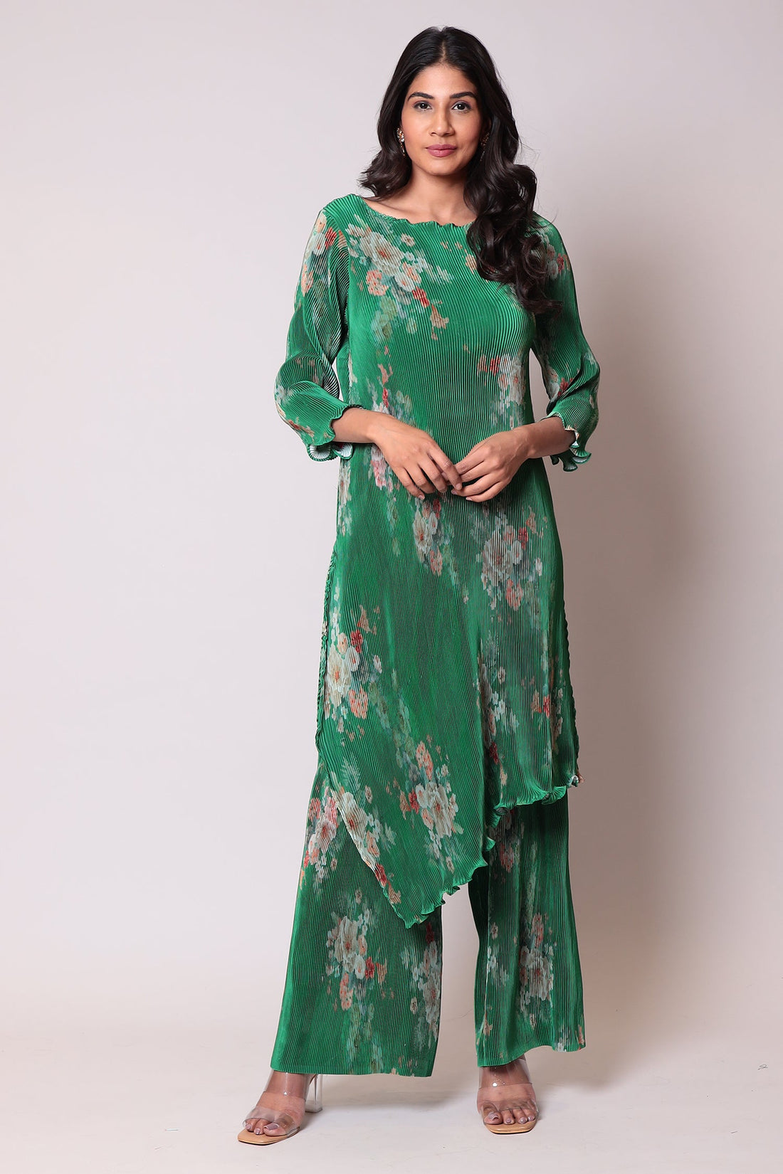 Printed  Satin Suit