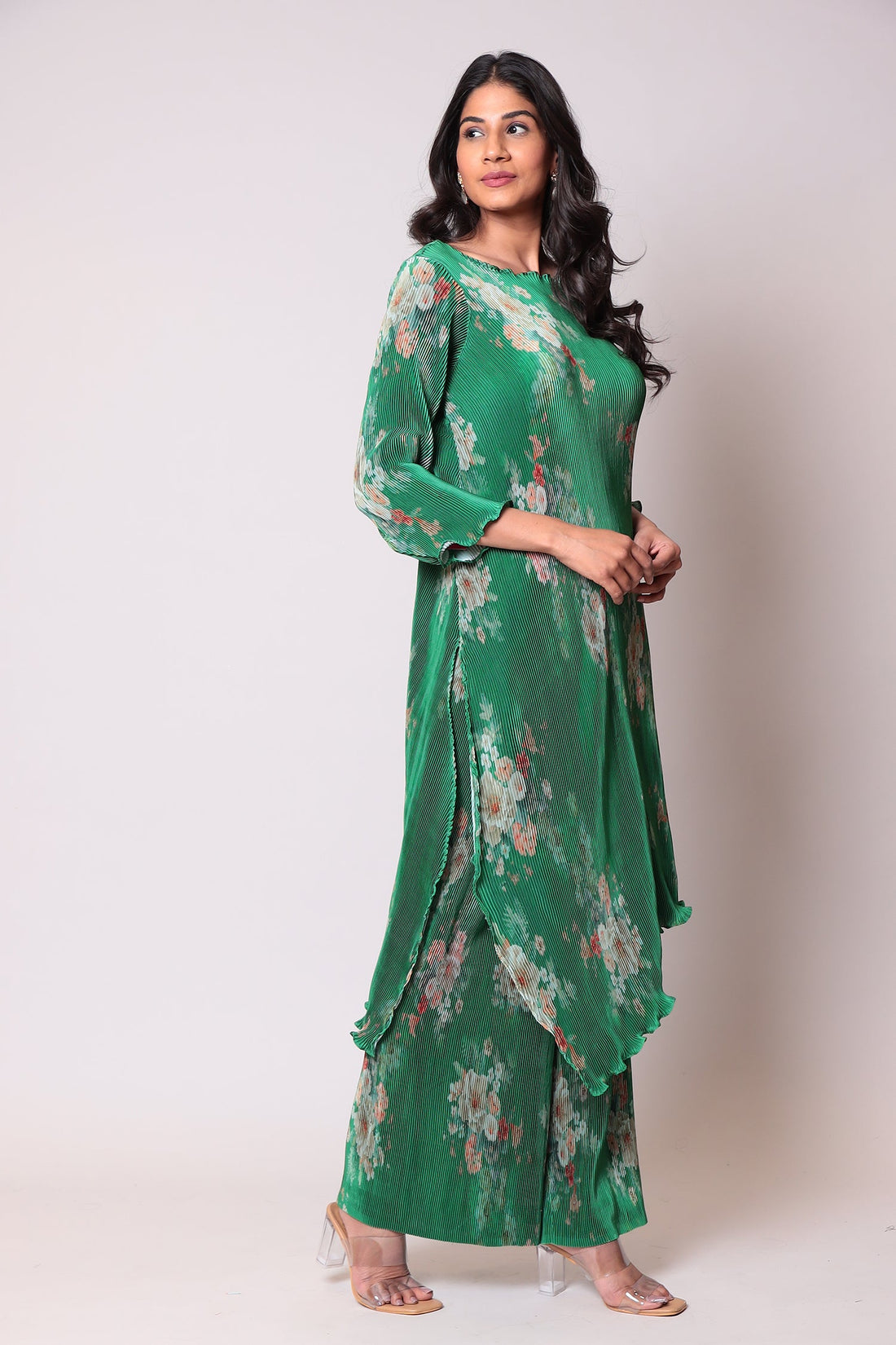 Printed  Satin Suit