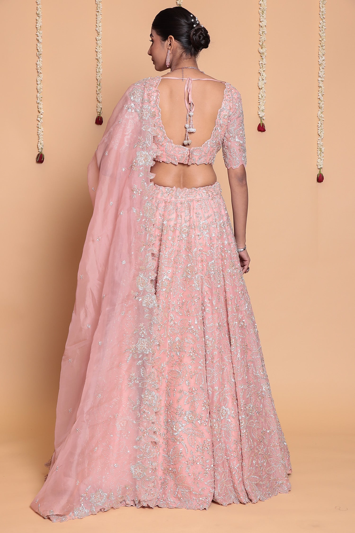 Organza Lehenga with Cutdana, Sequins work.