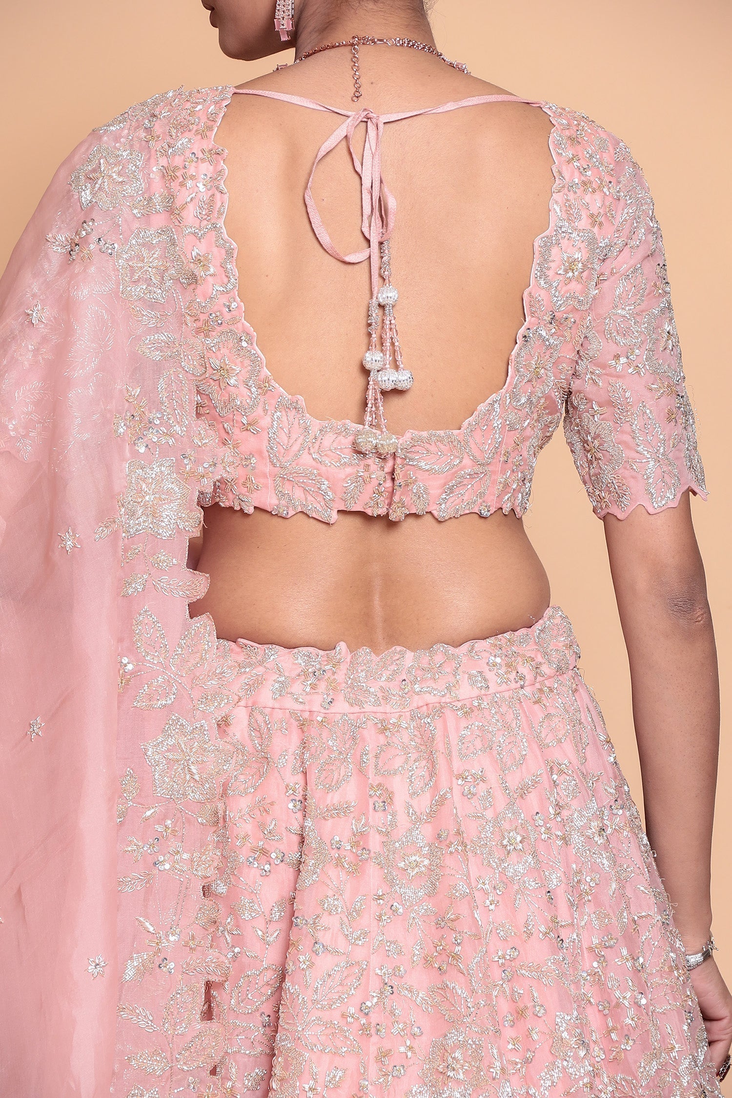 Organza Lehenga with Cutdana, Sequins work.