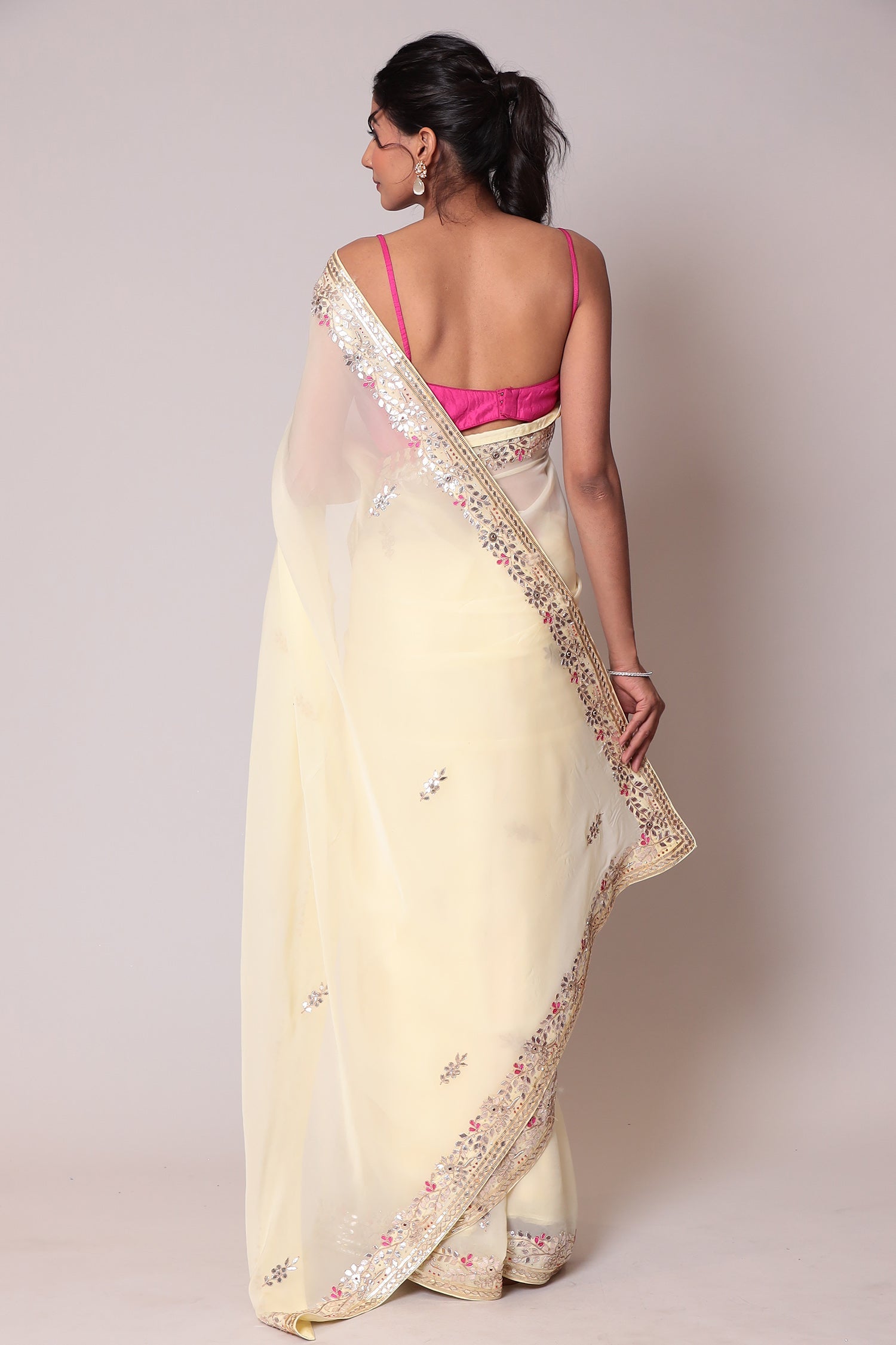 Georgette Saree with Gota Patti Border
