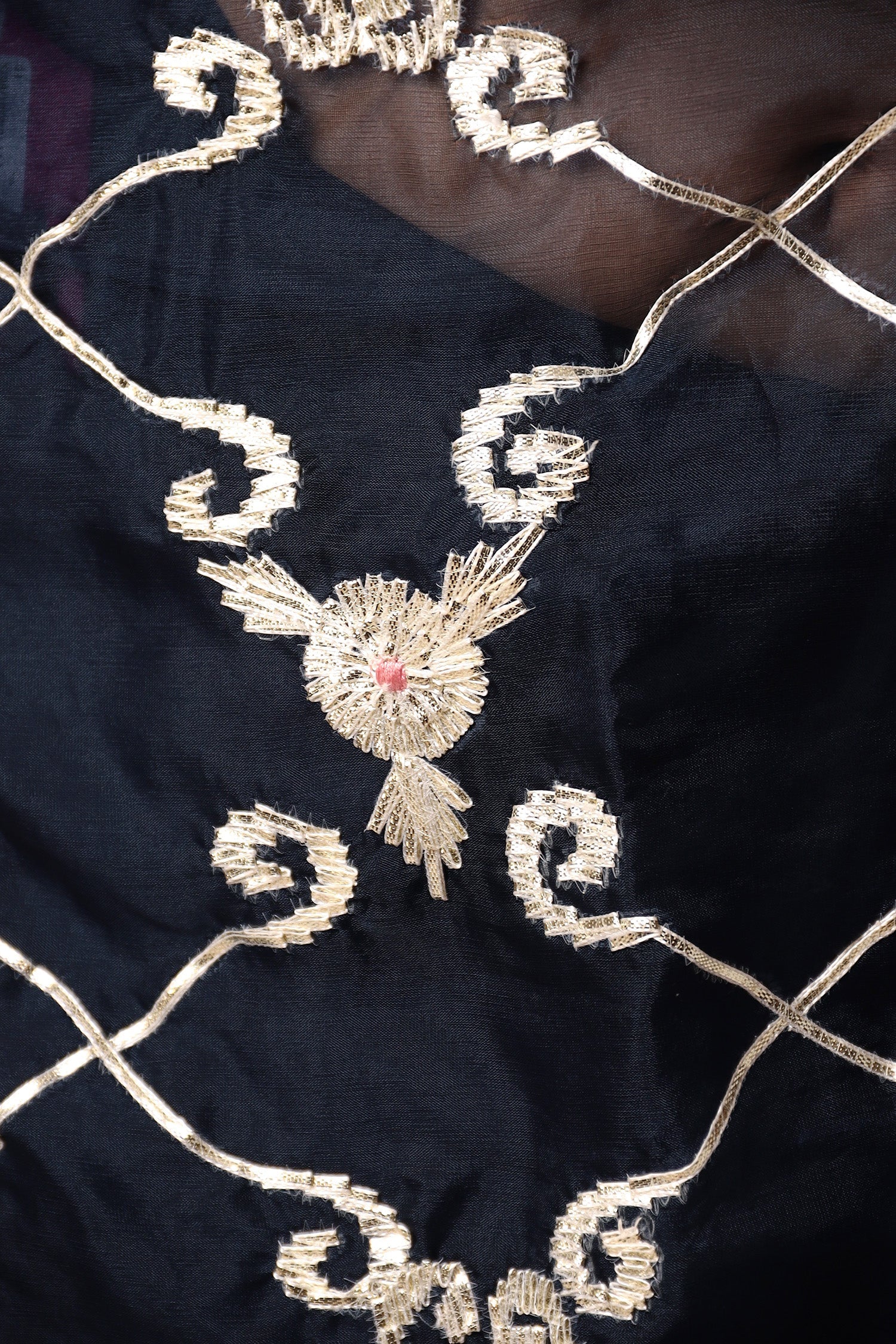 Embroidered Organza Saree with Gota work