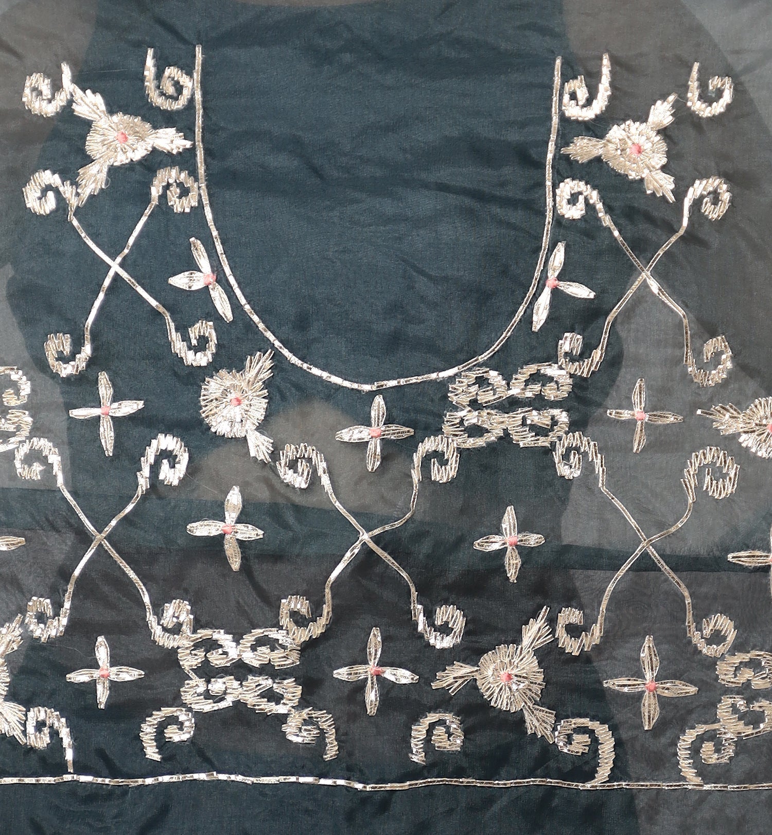 Embroidered Organza Saree with Gota work