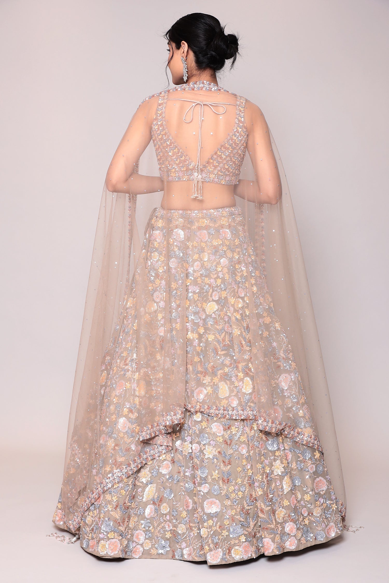 Soft net Lehenga with Cutdana, Sequins work.