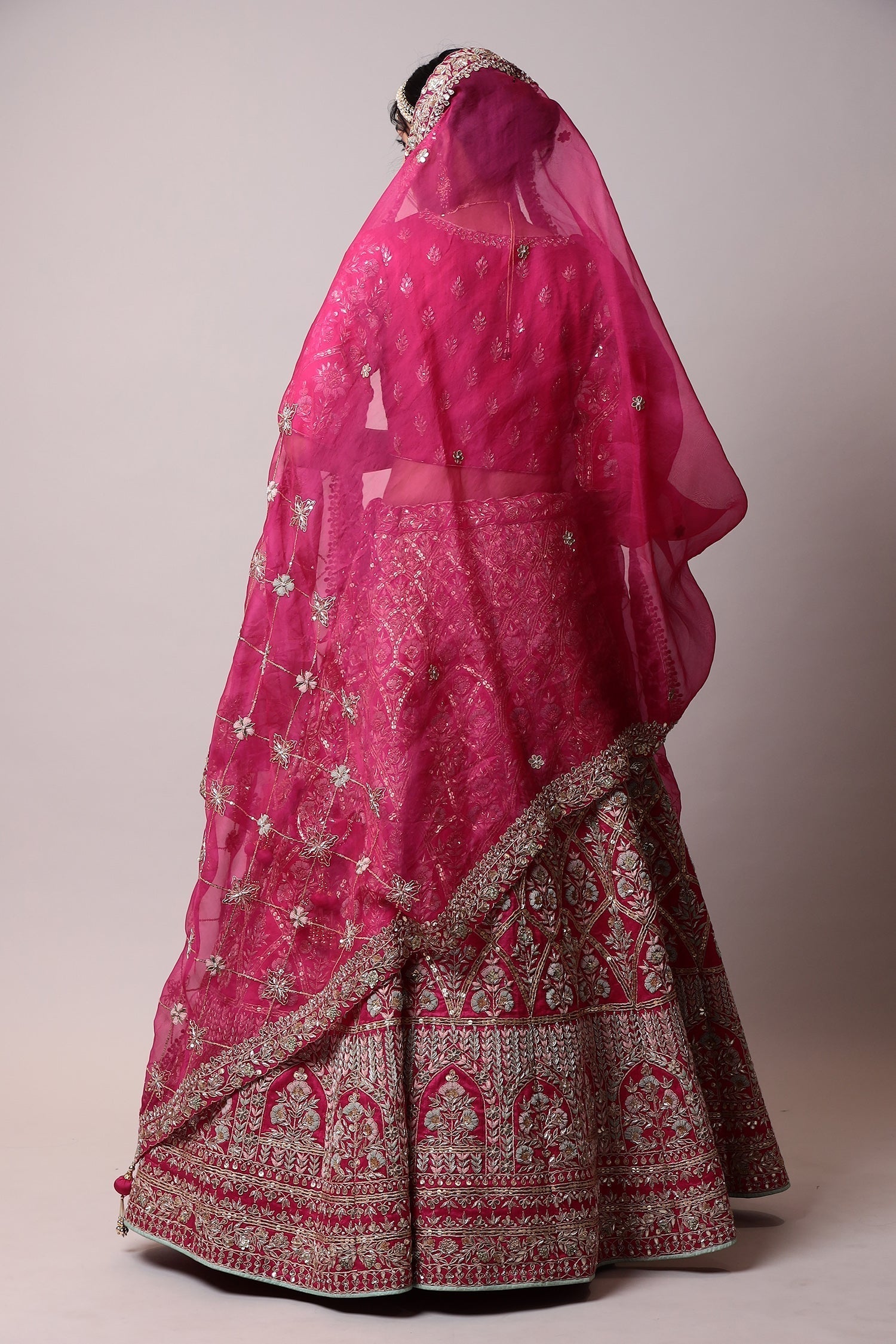 Raw silk Lehenga with Gota Patti, Thread, Zardozi work.