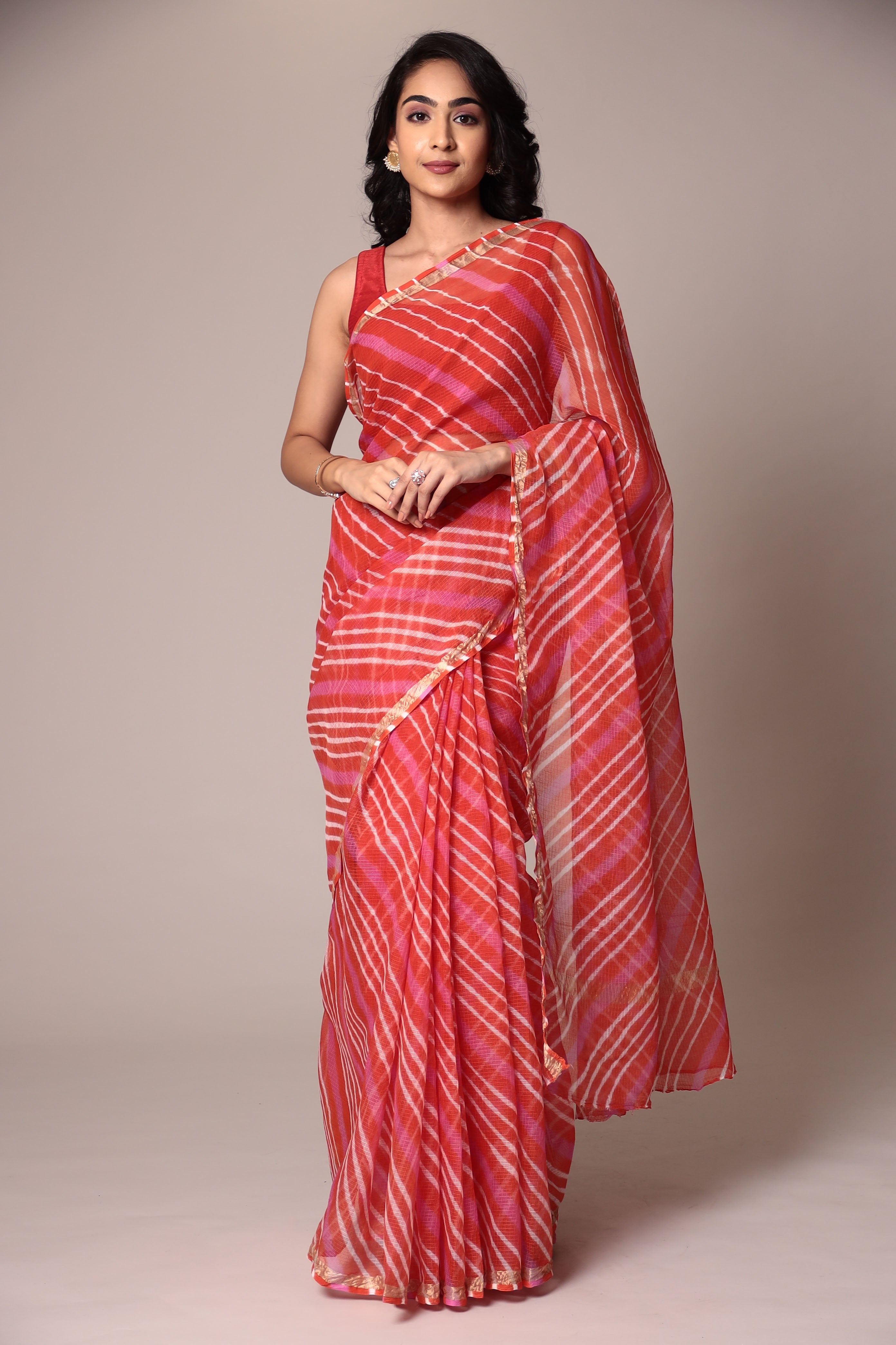 Kota Doria Cotton Leheriya Saree
